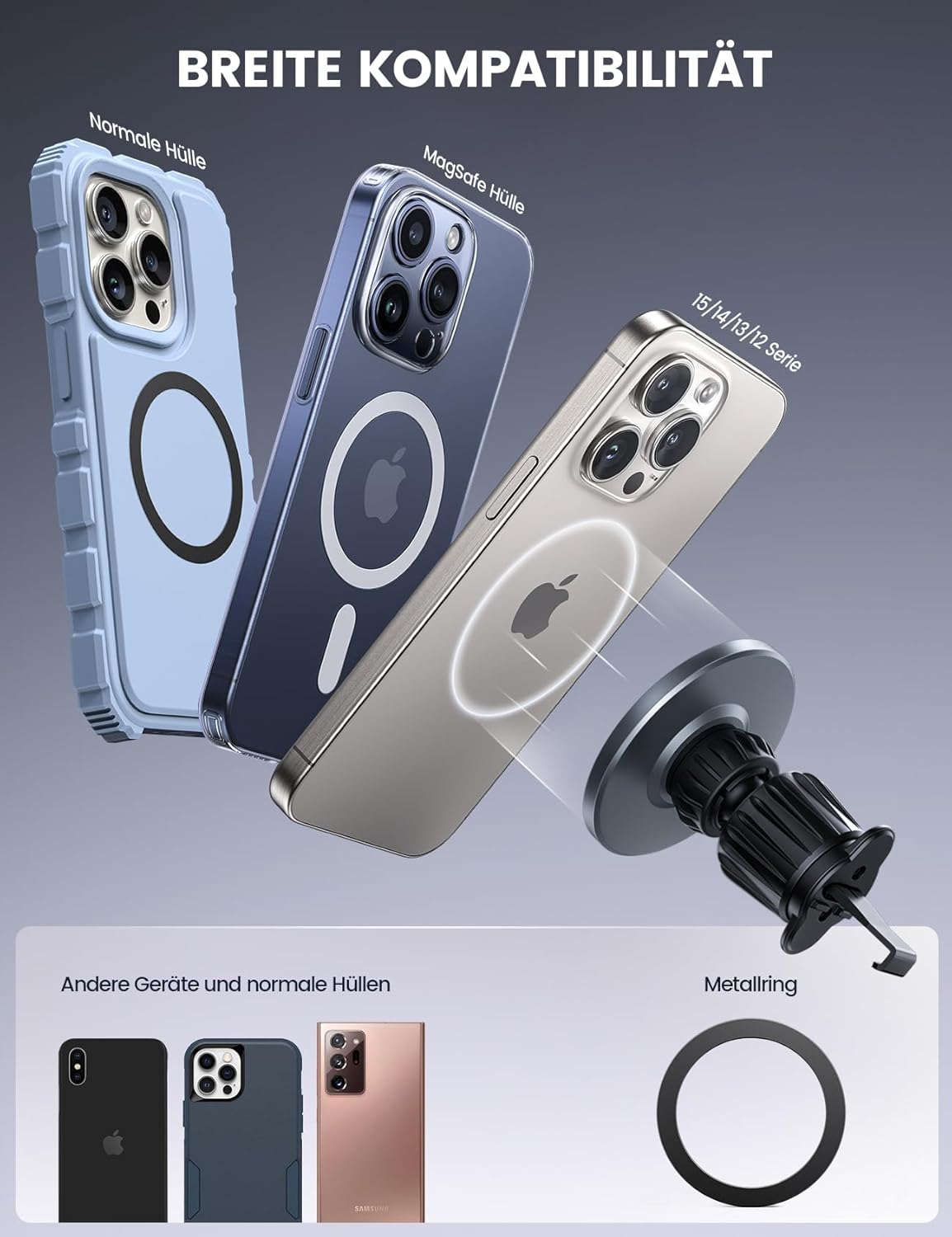 Detalle de Lamicall MagSafe KFZ-Halterung 360°