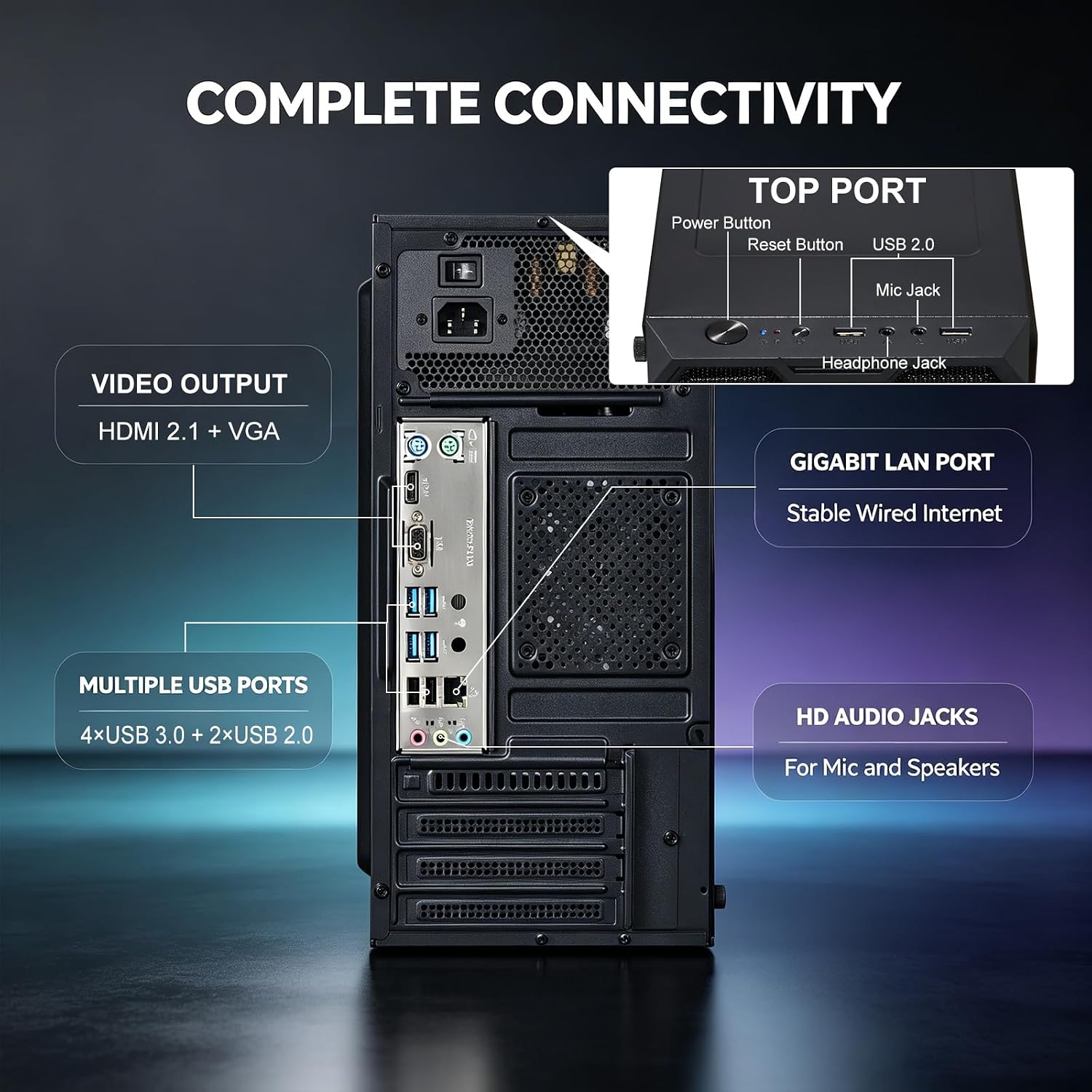 Thumbnail 6 de Olialia Gaming Desktop with Ryzen 5 5600GT