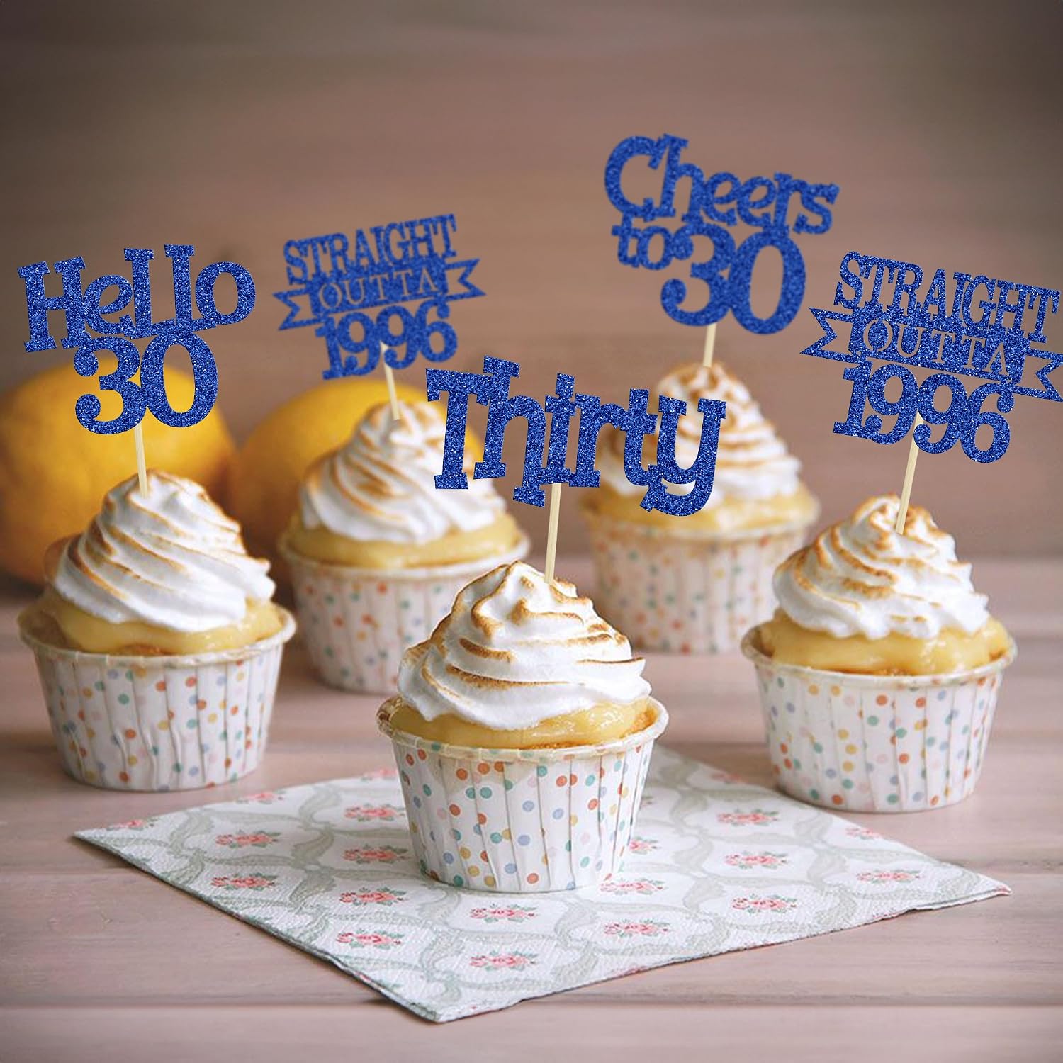 Detalle 2 de Ephlyn Birthday Cupcake Toppers Blue