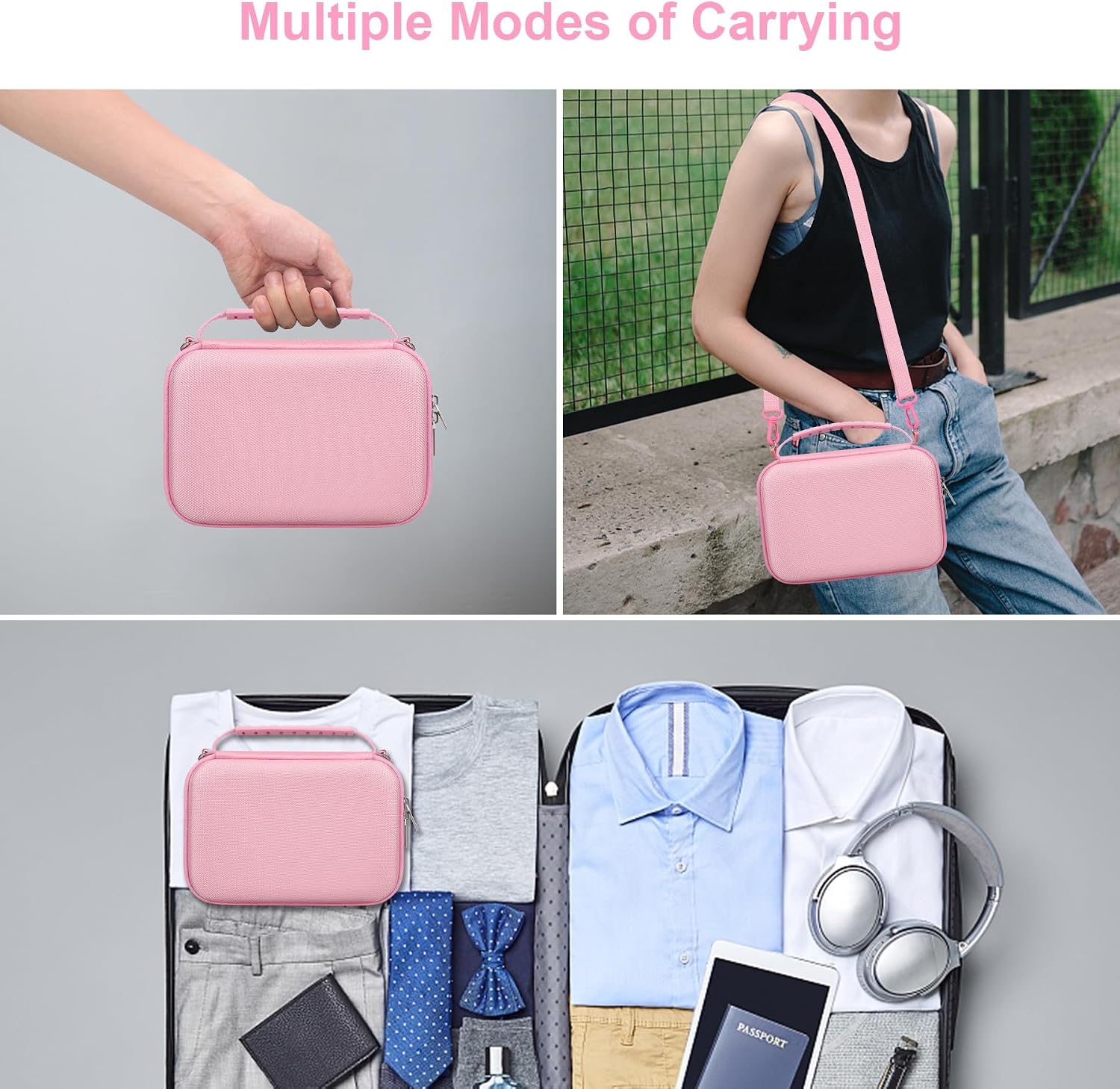 Detalle de Canboc Carrying Camera Case for Sony ZV-1, ZV-1 II & ZV-1F – Portable Vlog Accessory Case (Pink)