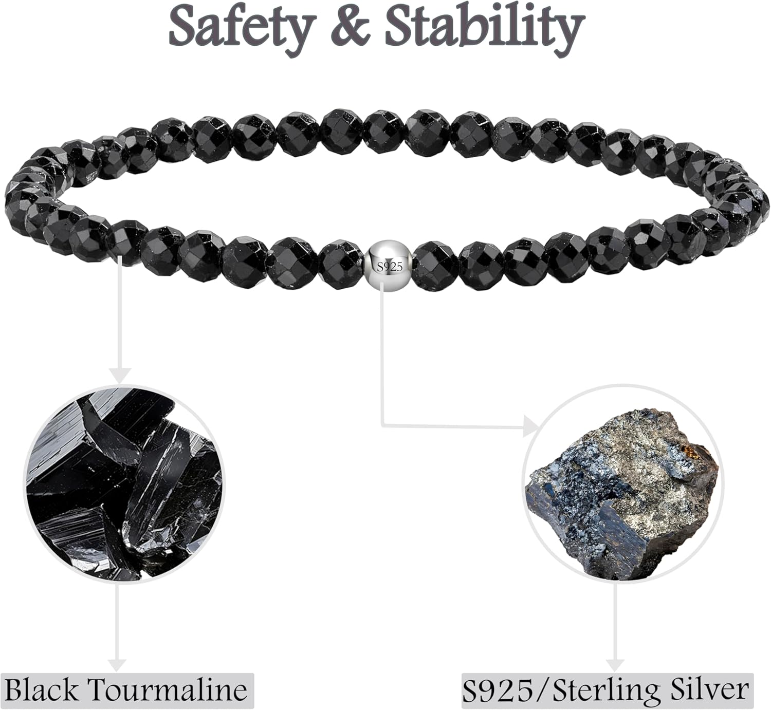 Thumbnail 3 de Farfume Edelstein Perlen Armband 4 mm – Silber 925, Naturstein & Stretch, Chakra & Valentinstag-Geschenk