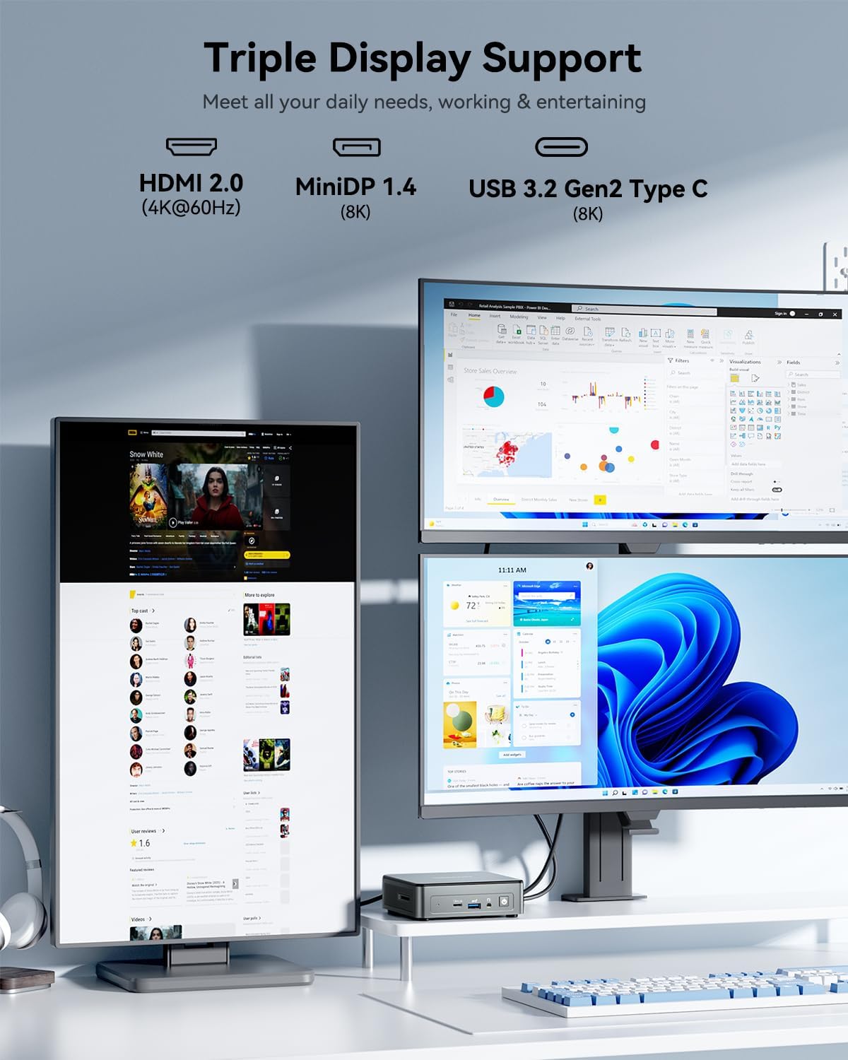 Thumbnail 5 de GEEKOM A5 Mini PC with Ryzen 5 7430U — 16GB RAM, 512GB NVMe, 8K Display