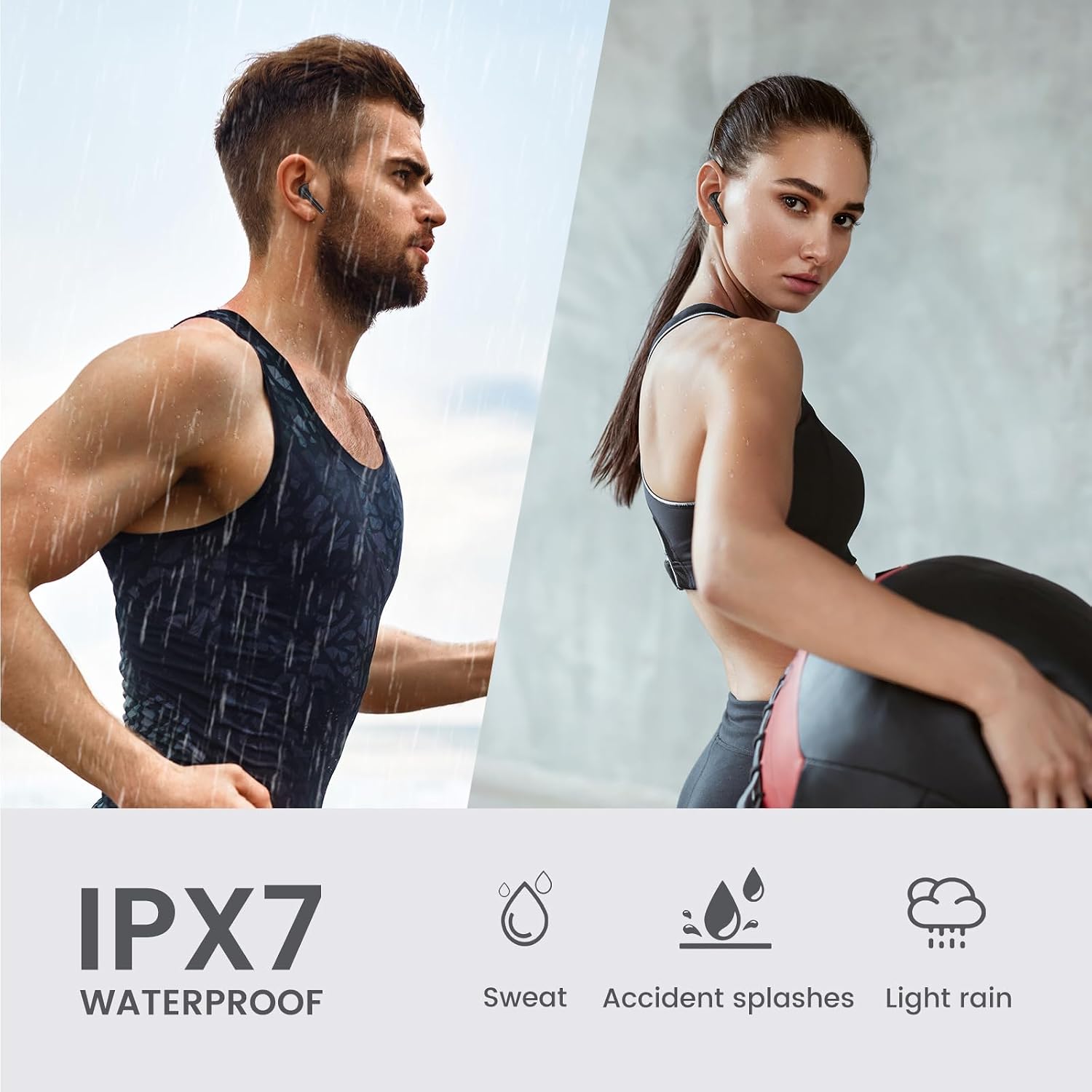 Detalle 2 de Yobola kabellose Bluetooth-In-Ear-Kopfhörer (True Bluetooth 5.4) für Samsung Galaxy, iPhone & Xiaomi – inkl. Ladecase