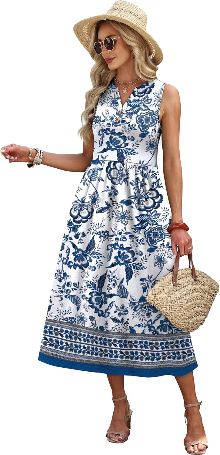 Thumbnail 2 de WIHOLL Women's Summer Maxi Dress with Pockets — Versatile Vacation Chic