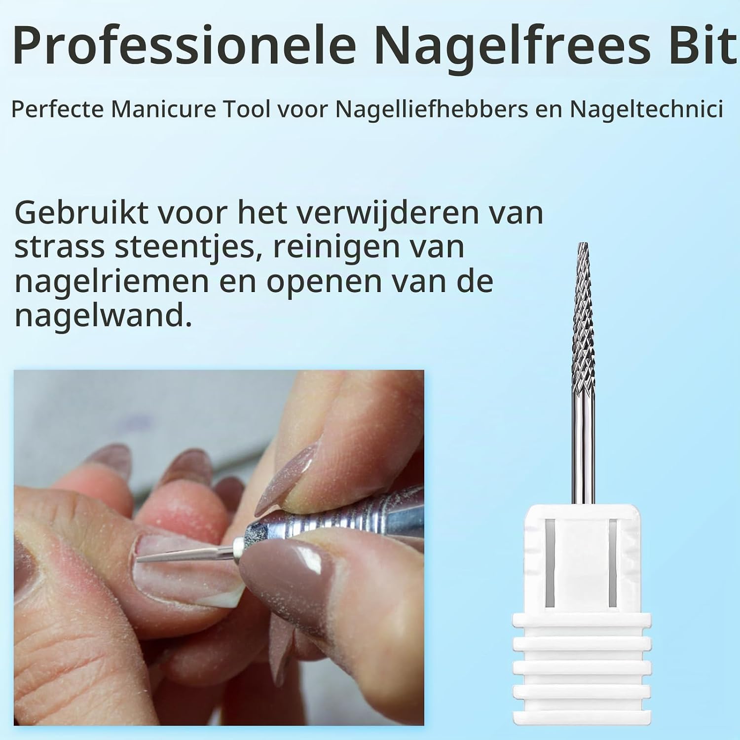 Detalle 2 de CGBE nagelfreesbitje naaldvorm van wolfraamcarbide, 3/32 inch, medium
