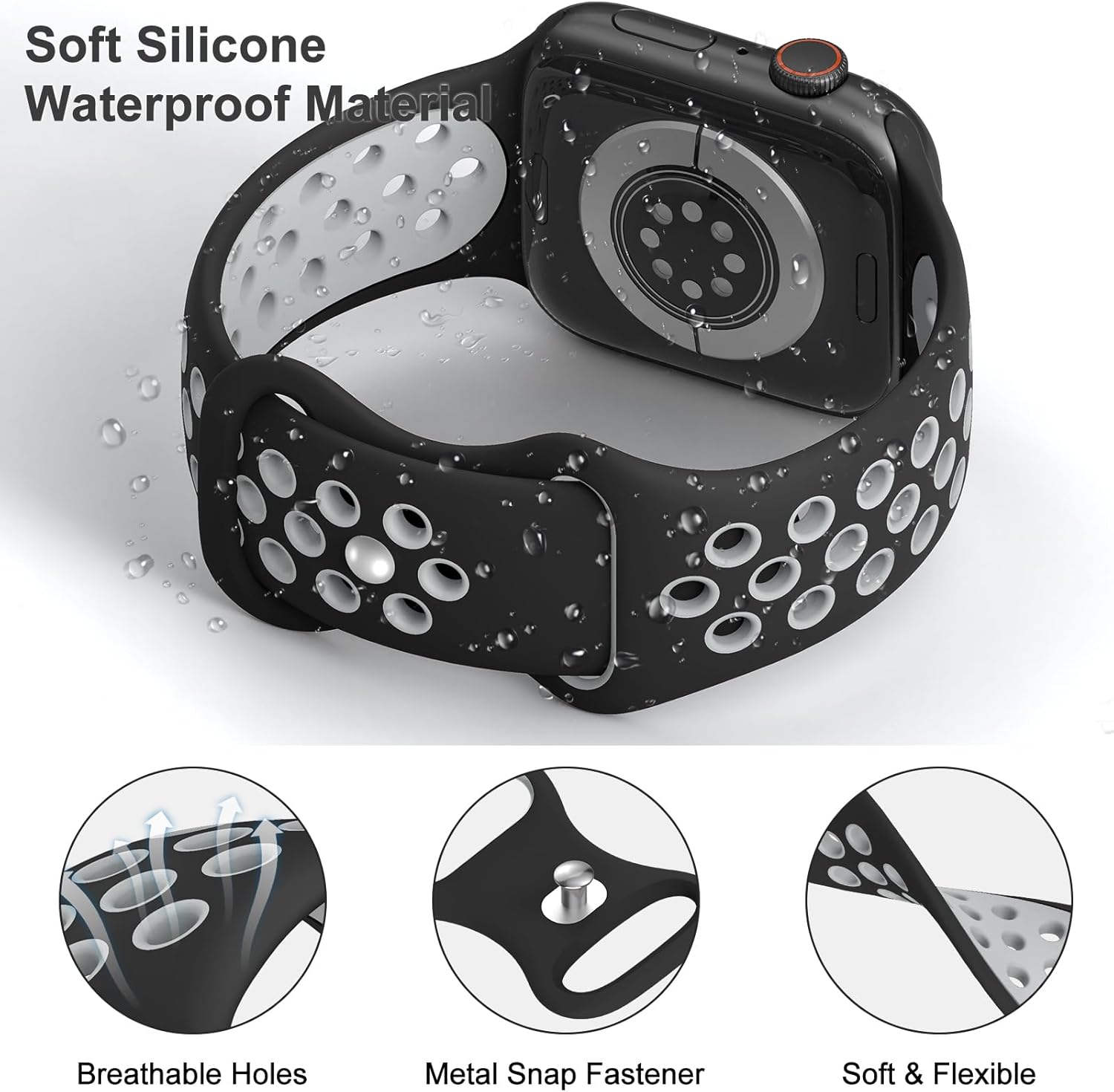 Detalle 2 de Correa silicona transpirable para Apple Watch 40mm