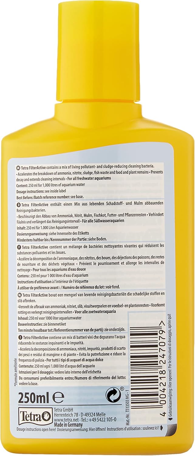 Thumbnail 1 de TETRA FilterActive - Préserve la Propreté du Filtre d'Aquarium, Bactéries Vivantes en 250 ml