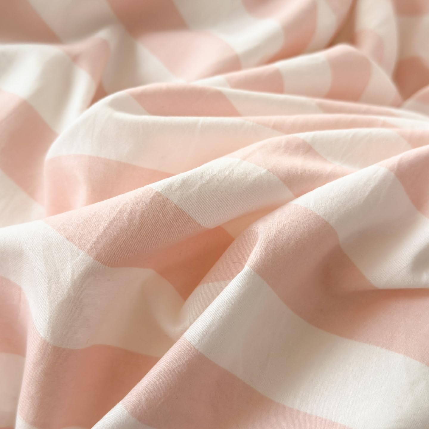 Thumbnail 4 de Freyamy Parure de lit 240x260 cm en microfibre rayures rose et blanc avec fermeture éclair