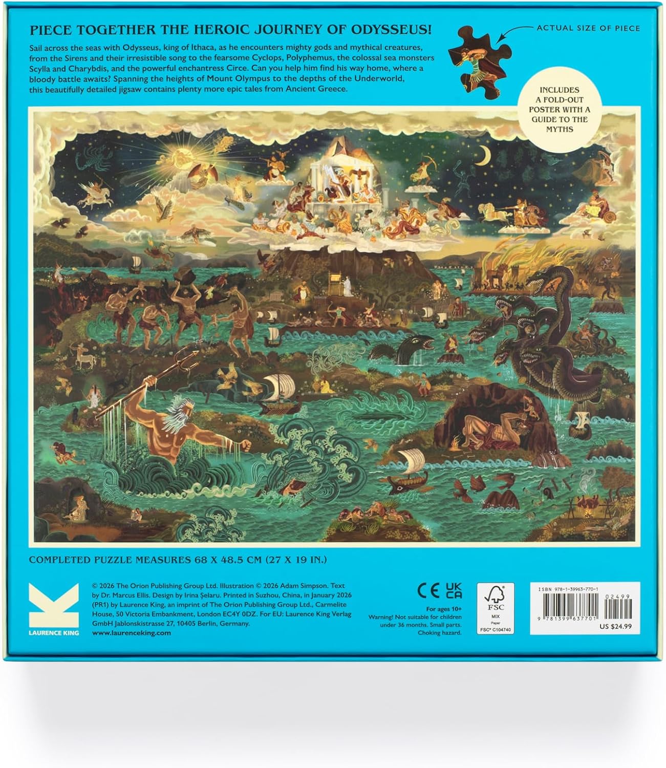 Detalle 2 de Laurence King Odyssey jigsaw puzzle, 1,000 pieces