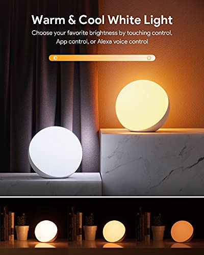 Detalle 2 de Hifree Lampada da Comodino: lampada da tavolo smart con Alexa/Google Home, dimmerabile RGB e luce notturna tunable