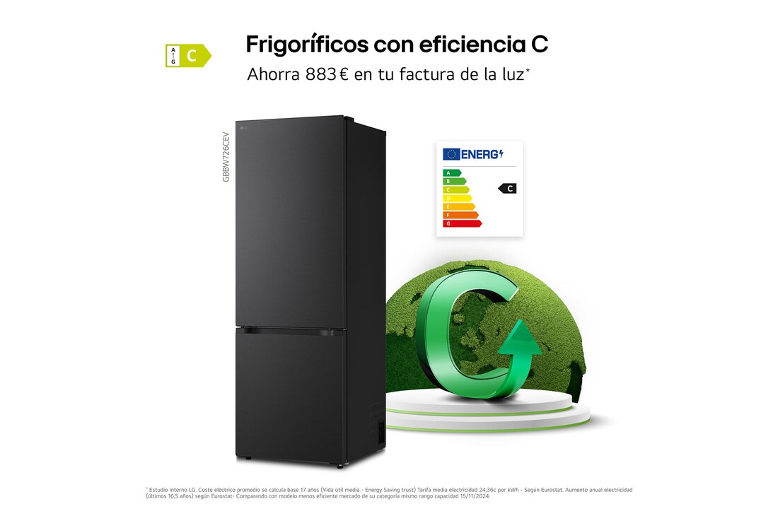 Thumbnail 4 de LG GBBW726CEV Frigorífico Combi 465 l, 2,03 m