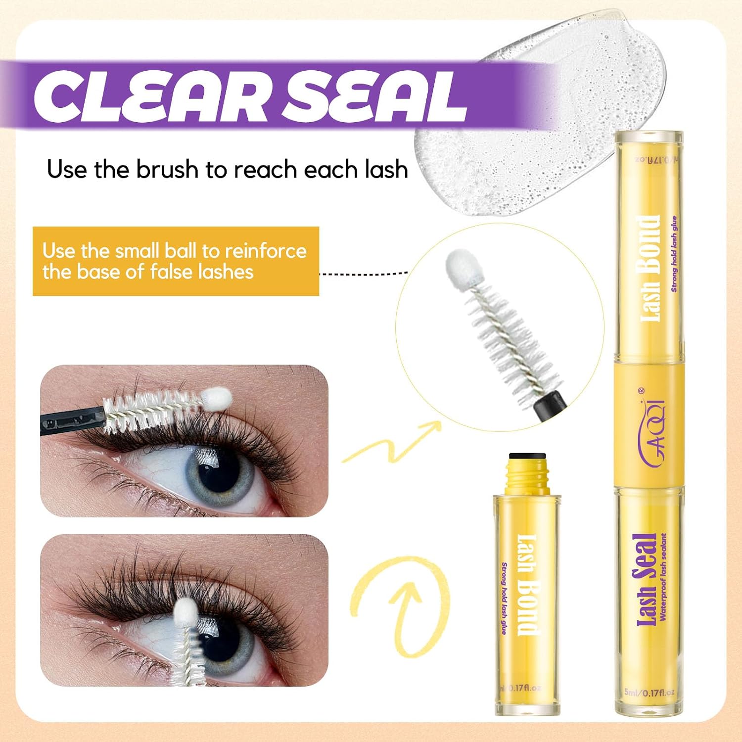 Detalle 2 de GAQQI Lash Bond and Seal Waterproof 10ml