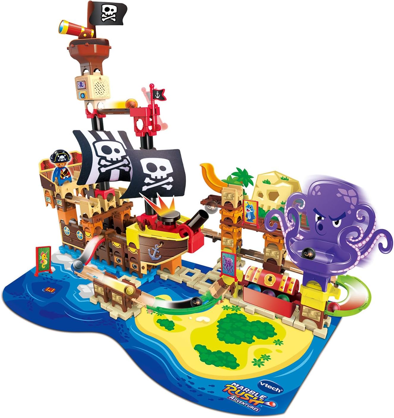 Detalle de VTech Marble Rush Adventures interactief piratenschip van kunststof