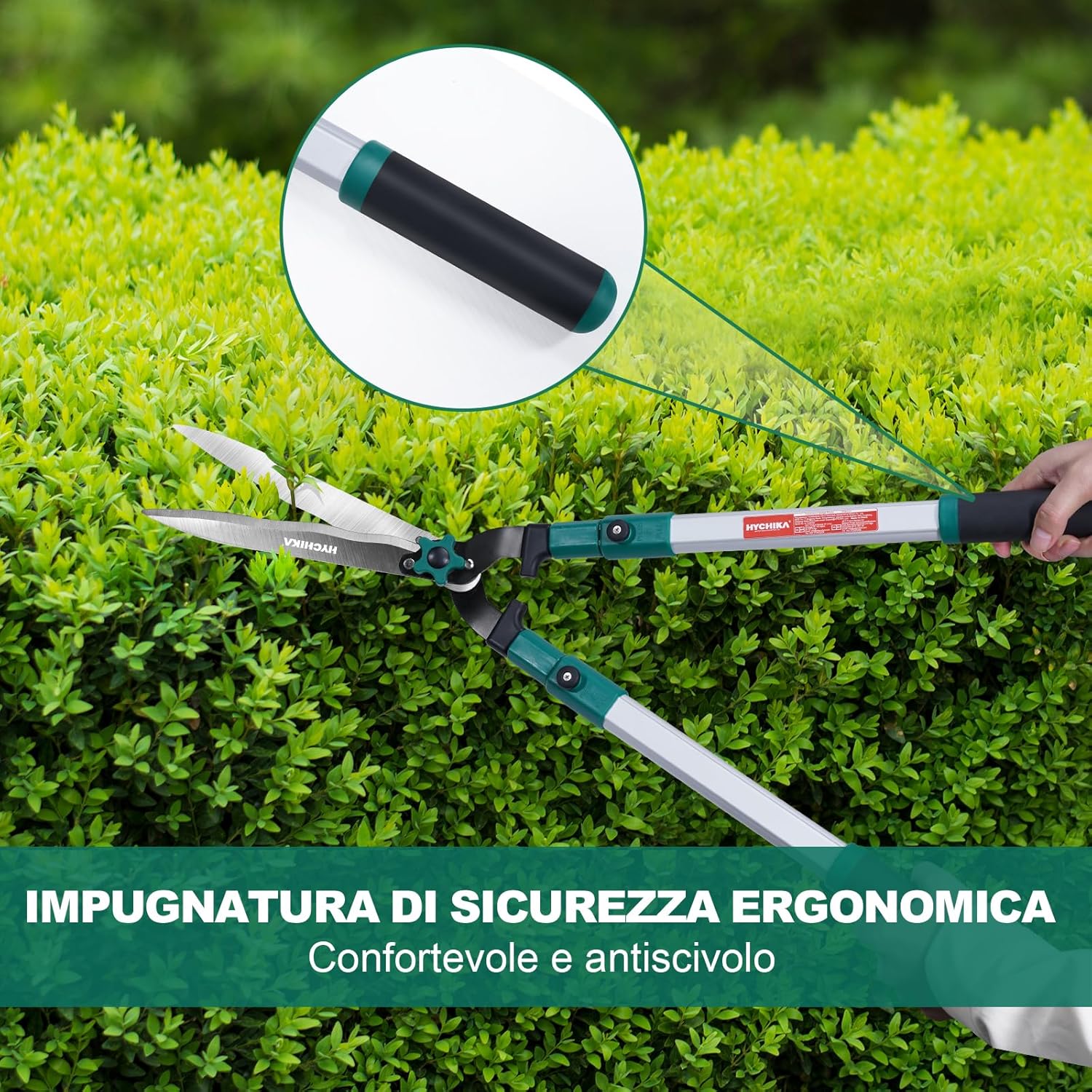 Thumbnail 5 de HYCHIKA Tagliasiepi telescopico 111 cm con lame in acciaio temprato da 214 mm