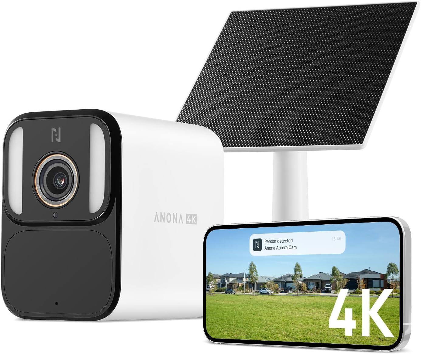 Detalle de Anona Aurora 4K Solar Überwachungskamera 8MP