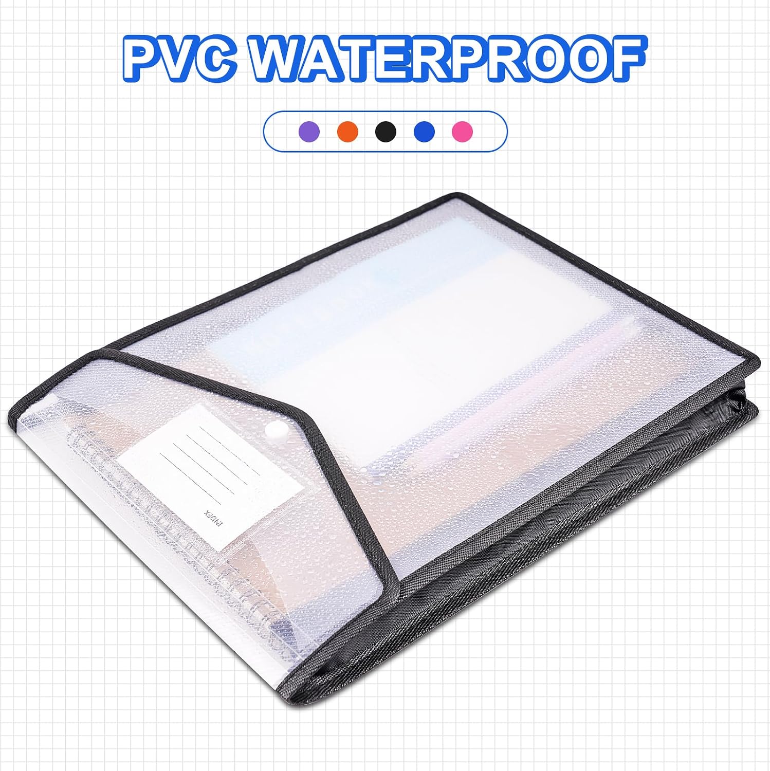 Thumbnail 5 de Vicloon A4 Vertical Plastic File Folders (5 Pack) with Snap Closure – Colourful Translucent File Wallets