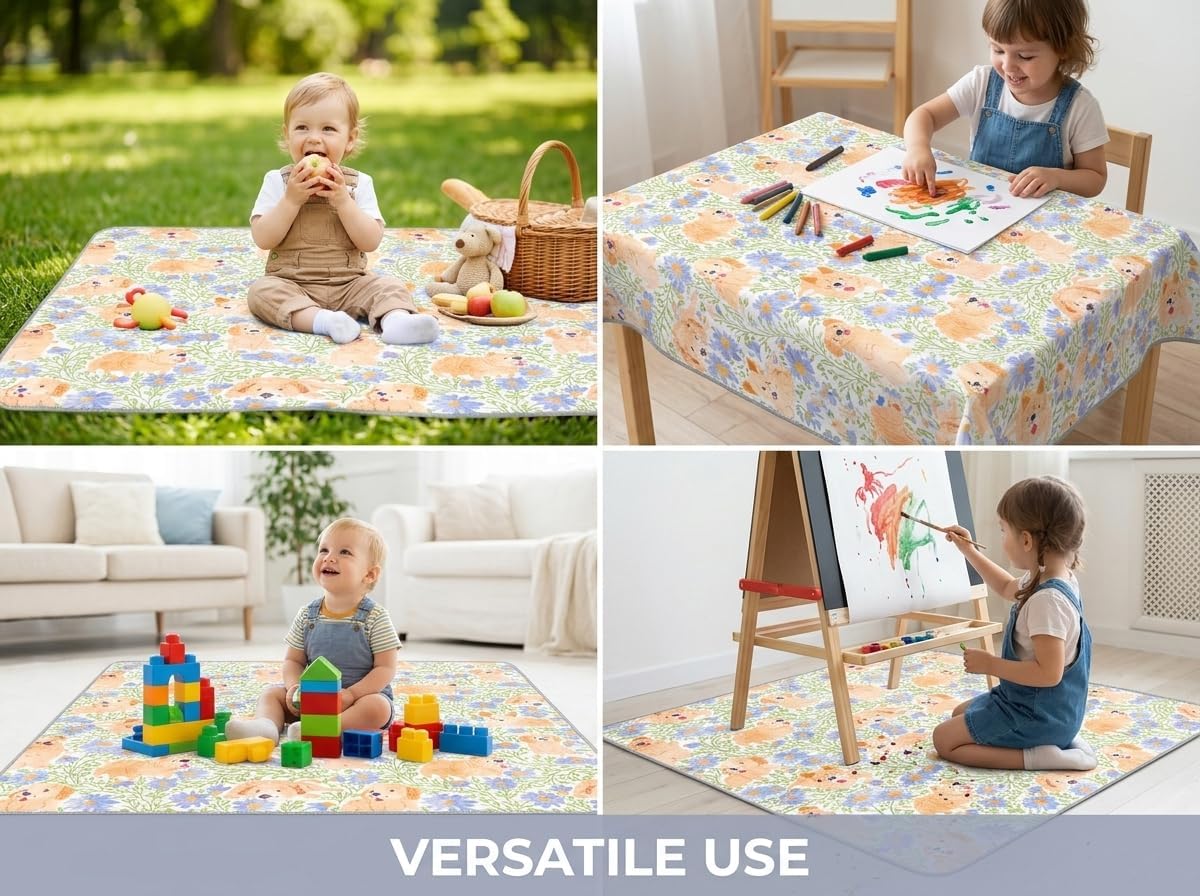 Thumbnail 6 de Splat Mat under high chair floor protector splash mat (51 inch) – waterproof, anti-slip and washable