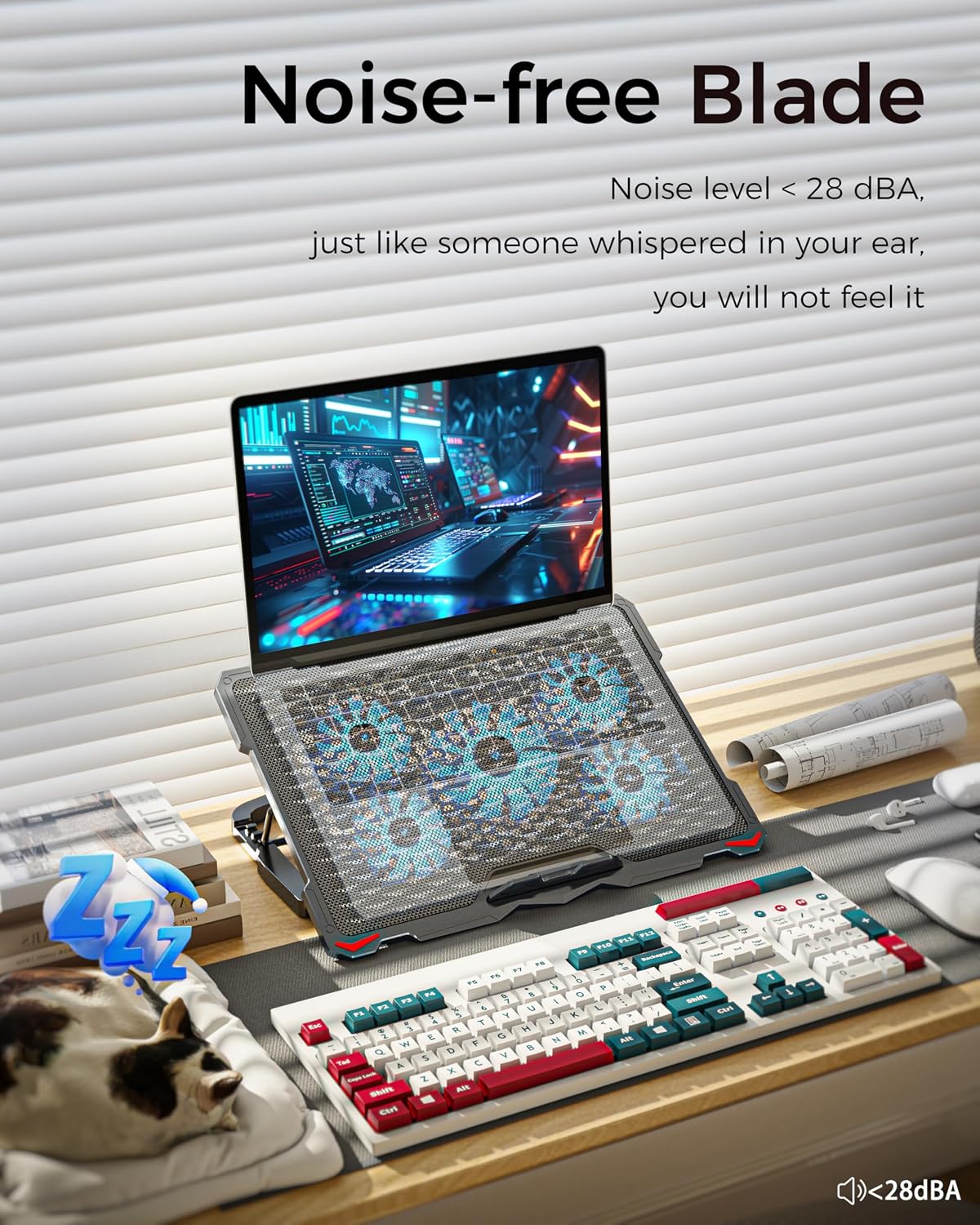 Thumbnail 4 de AICHESON S035 Laptop Cooling Pad 17.3-inch with 5 Fans