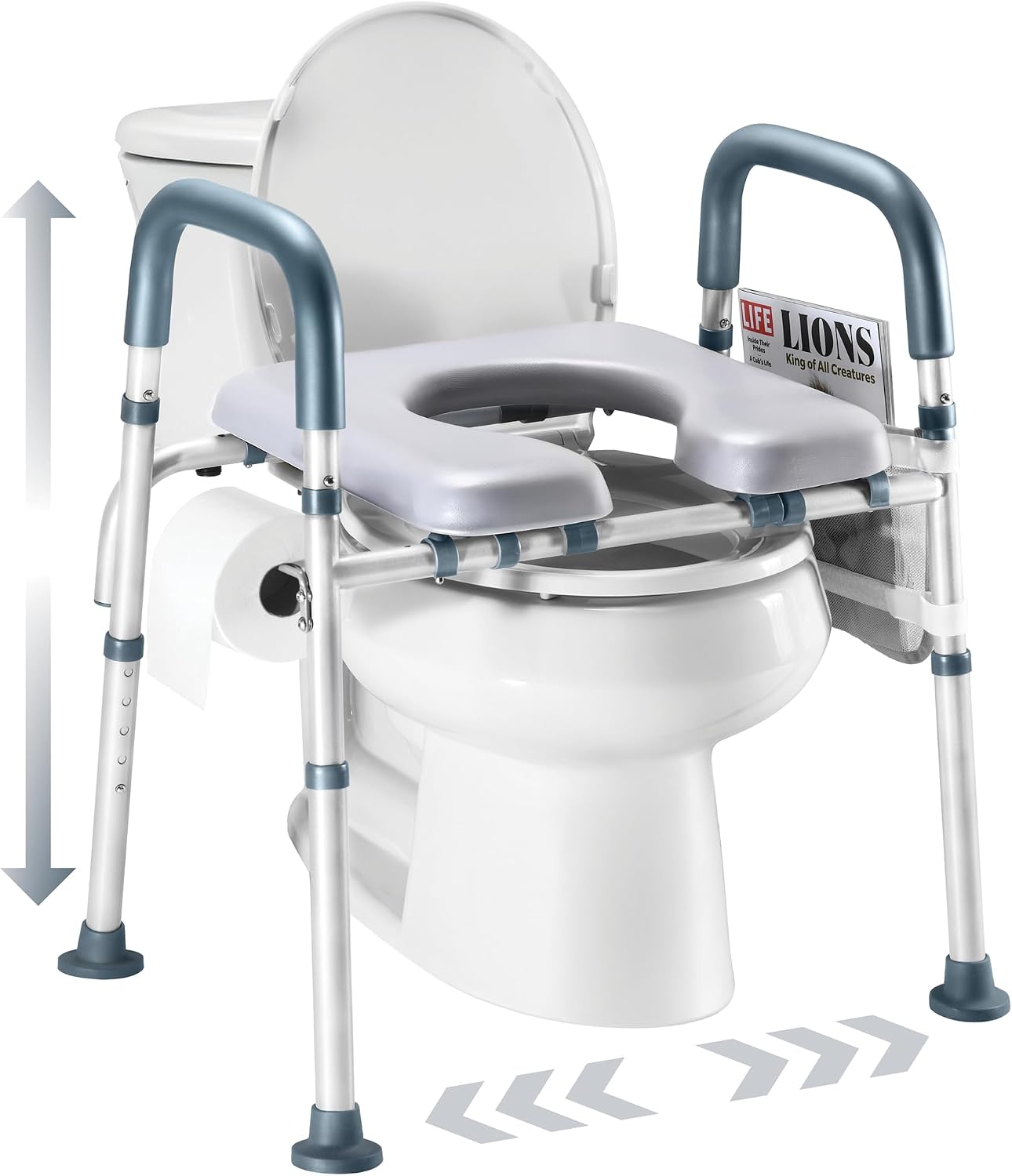 Detalle de Medical king 7146 Toilet Seat Riser, Adjustable Height and Width, 400 lb