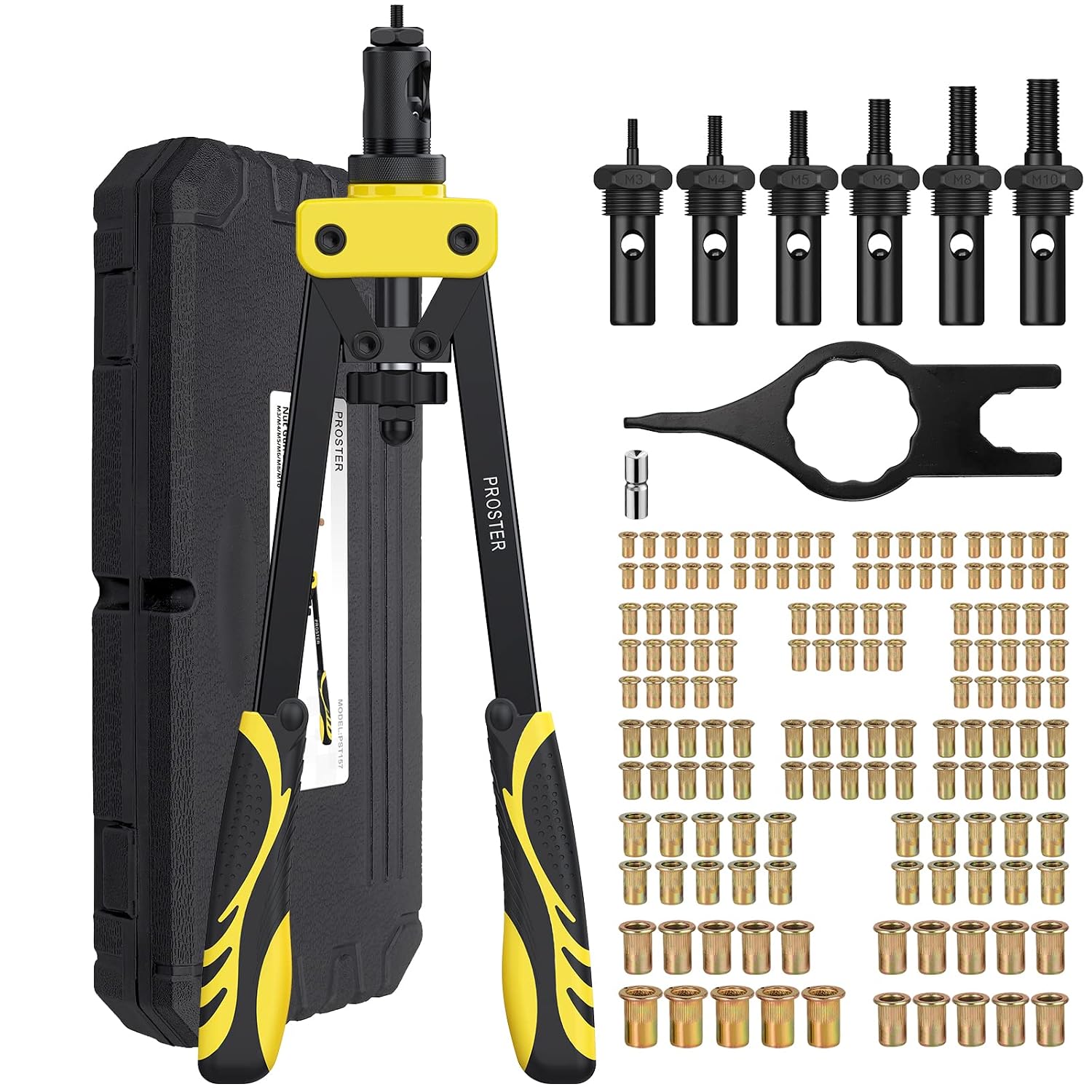 Detalle de Proster 14-inch Rivet Nut Gun Kit, M3–M10, with 150 Rivet Nuts