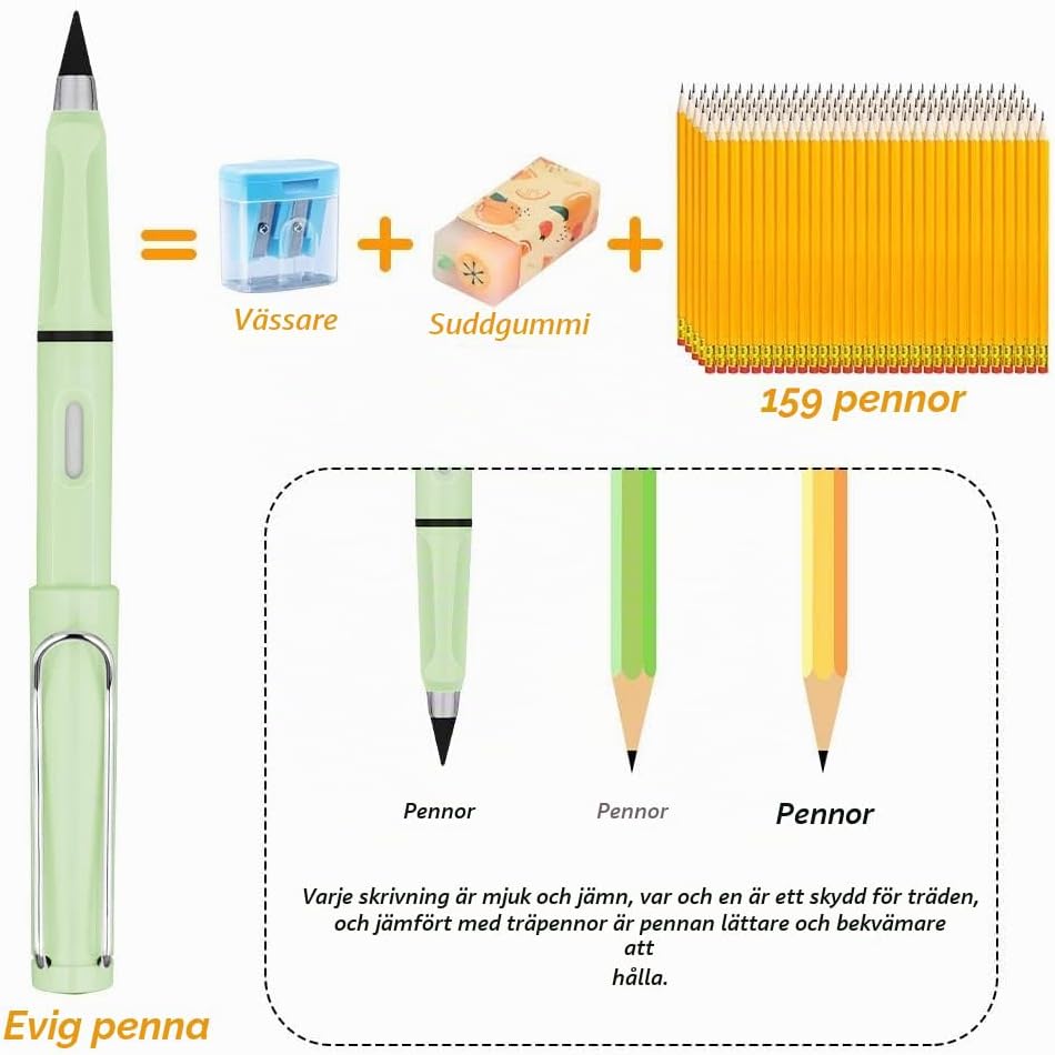 Detalle 2 de OFFCUP Inkless bläckfri penna, 5-pack med utbytbara spetsar och suddgummi