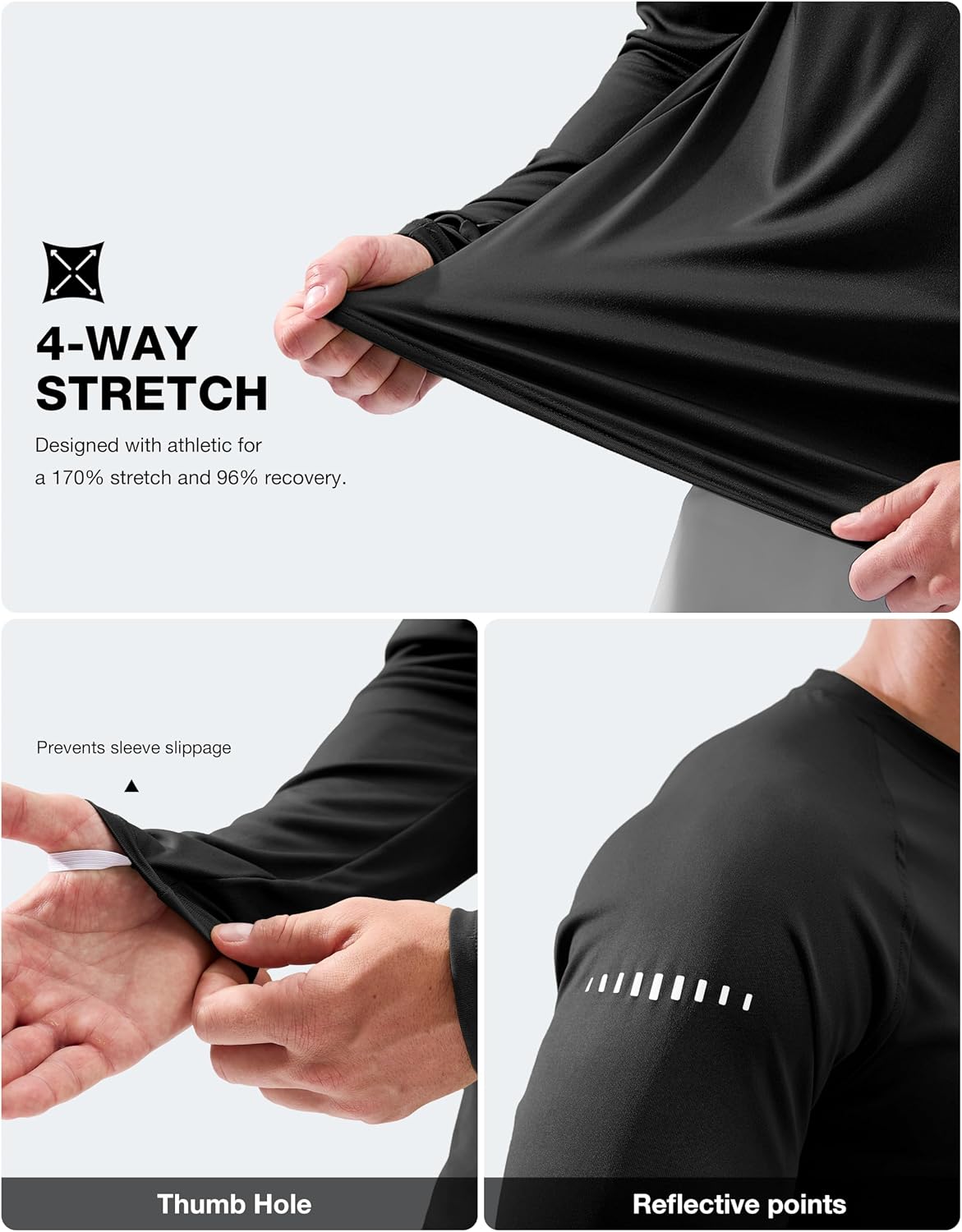 Detalle de G Gradual Men's UPF 50+ Long-Sleeve Rash Guard, Lightweight Quick-Dry