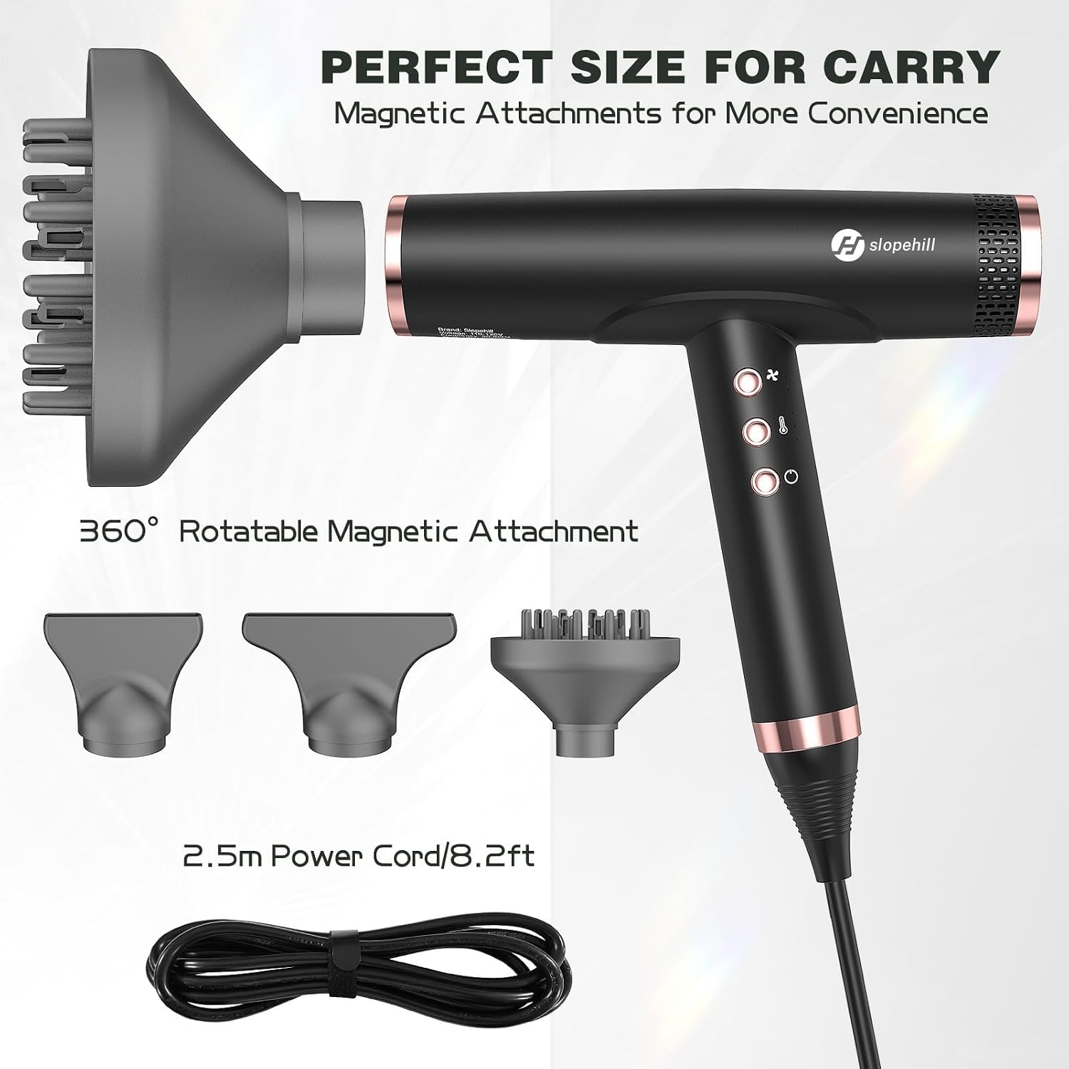 Thumbnail 4 de Slopehill Professional Ionic Hair Dryer with Diffuser — Lightweight, Powerful Travel-Ready Salon Performance