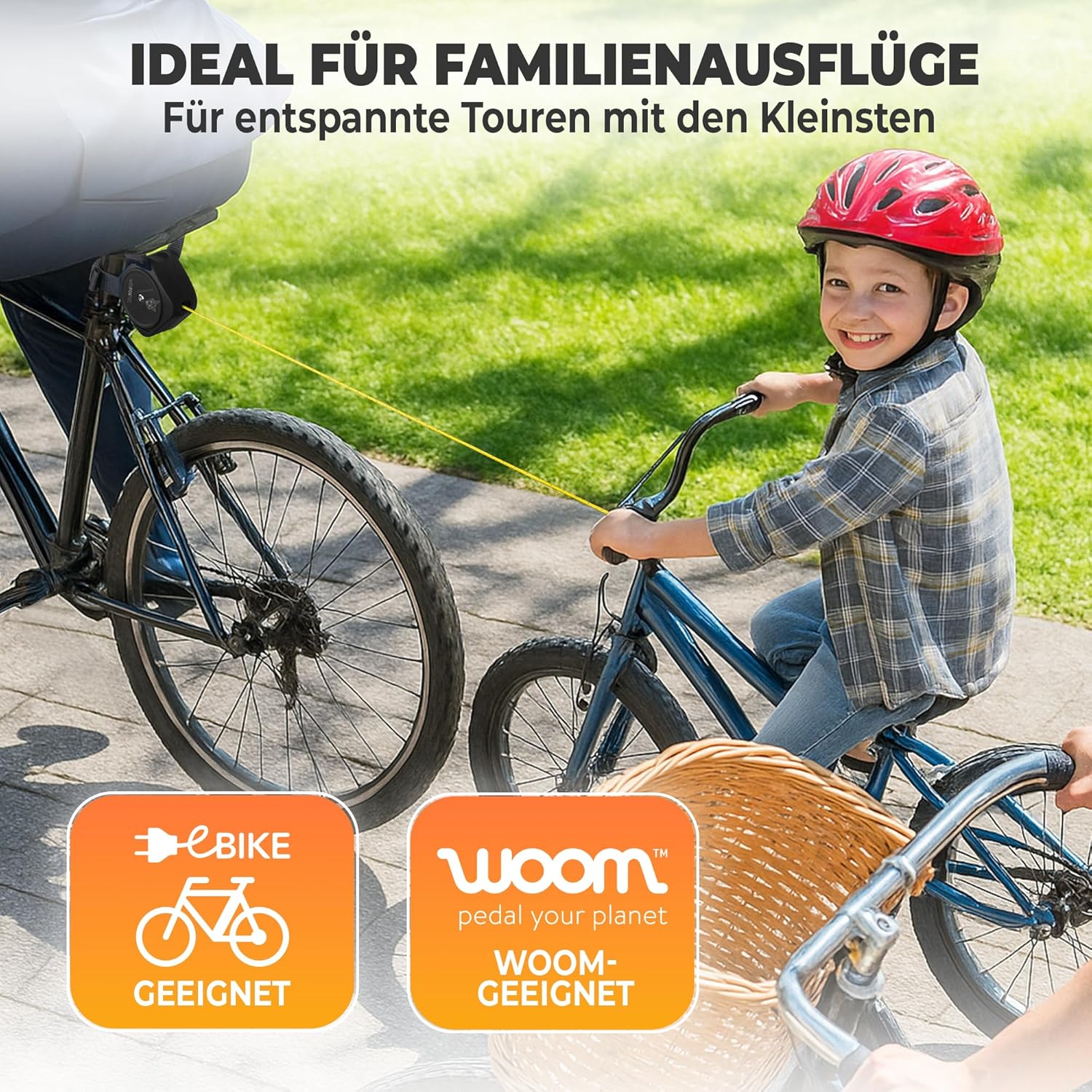 Detalle de Fahrrad Abschleppseil Kinder – Universal 2,4 m zum gemeinsamen Fahren