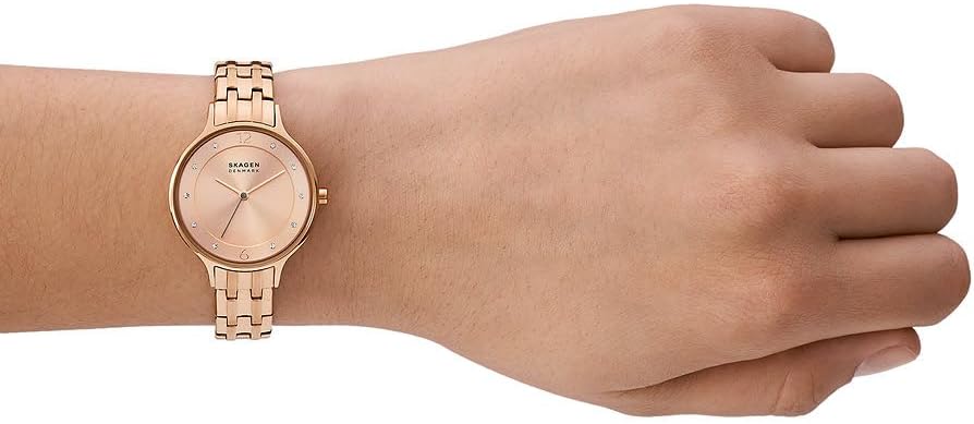 Detalle 2 de Skagen Anita Lille Uhr für Damen – Quarz mit drei Zeigern und Edelstahlband