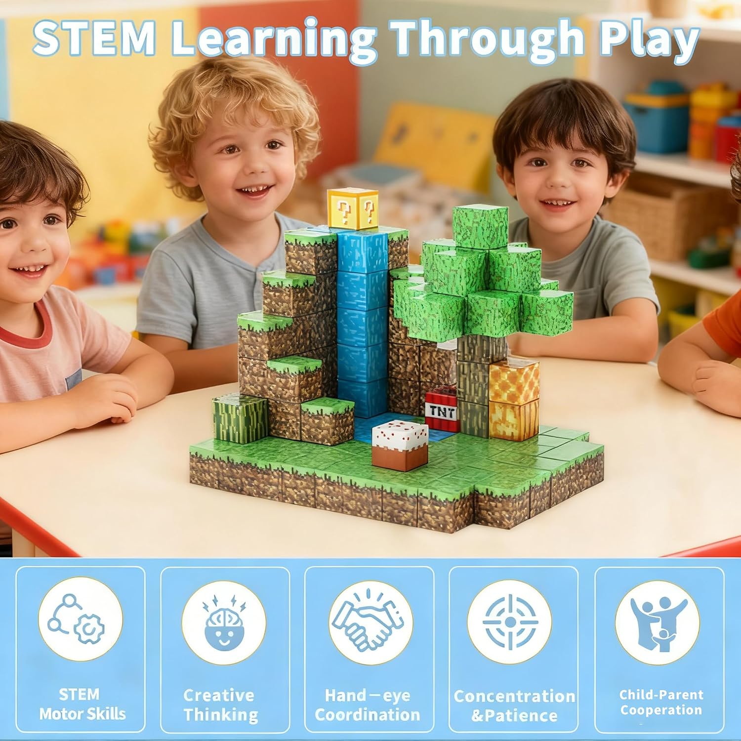 Thumbnail 4 de MEESHEEP 128PCS Magnetic Blocks STEM toy ๐งฉ
