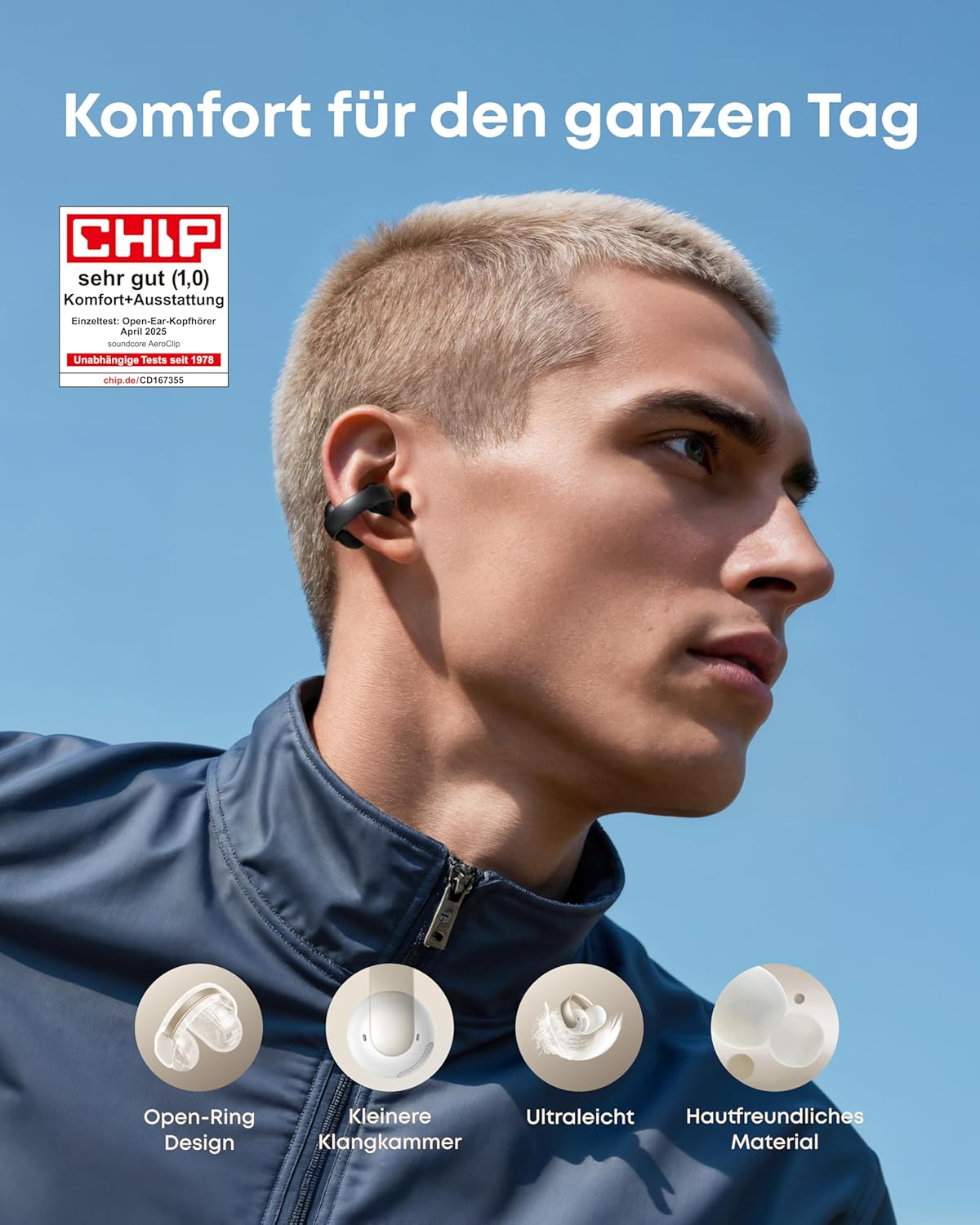 Detalle 2 de soundcore AeroClip Open-Ear Kopfhörer
