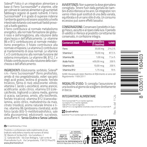 Thumbnail 8 de SiderAL Folico di Pharmanutra: ferro succrosomiale con folato attivo, D3 e B12 per la salute femminile