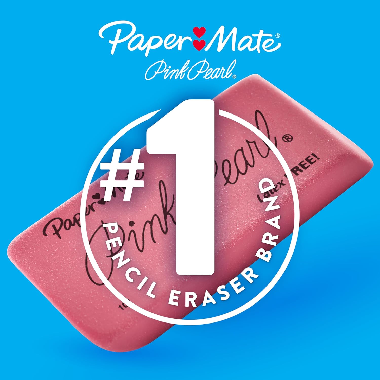 Thumbnail 5 de Paper Mate Pink Pearl Medium Erasers 24 ✏️