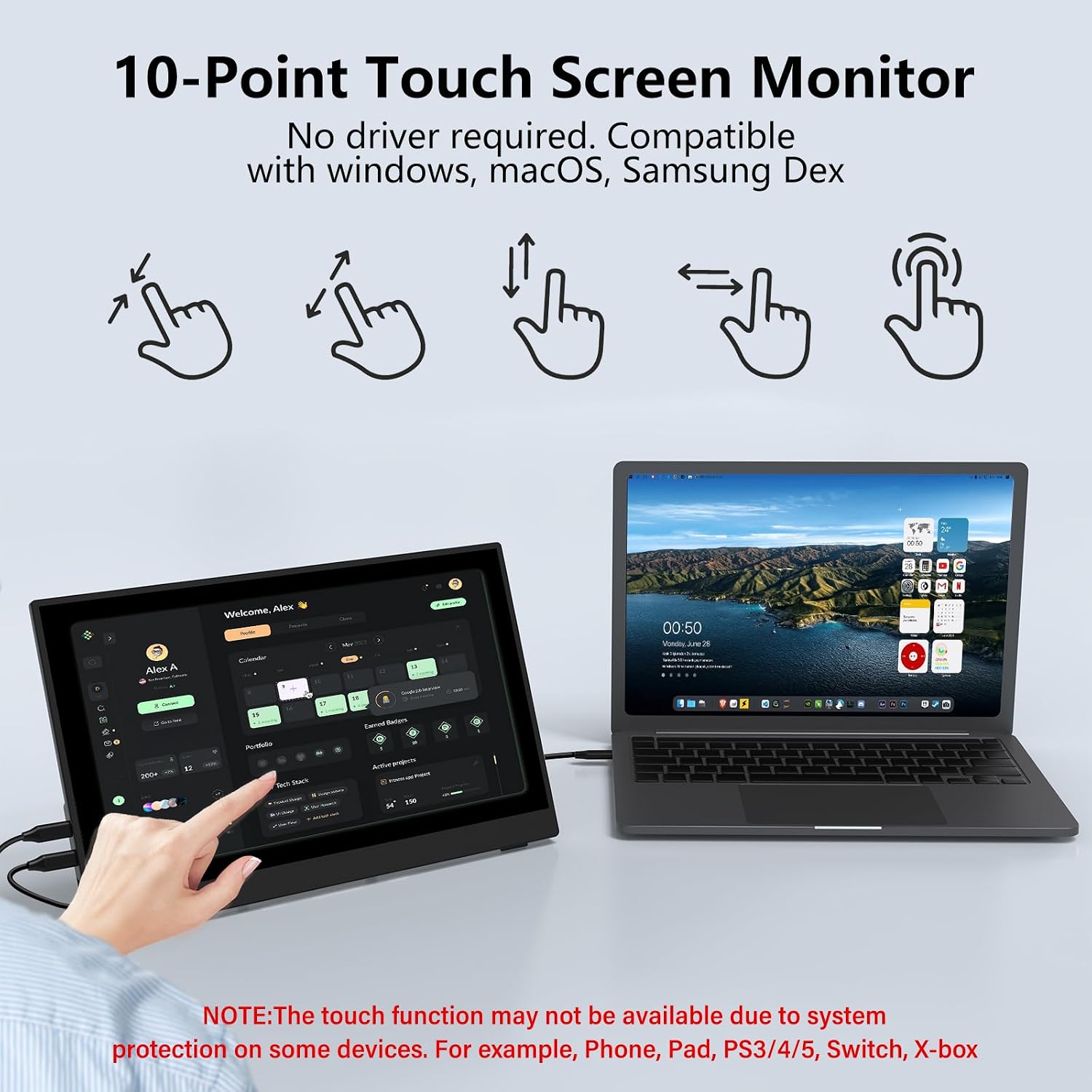 Thumbnail 4 de InnoView Portable Monitor Touchscreen 15.6" 1080P