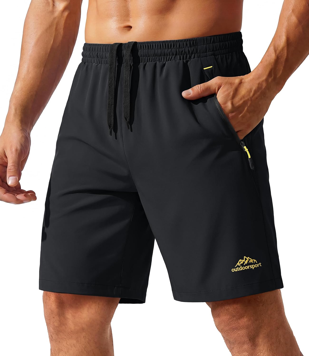 Detalle de TACVASEN Men’s Quick-Drying Training Shorts with Zip Pockets