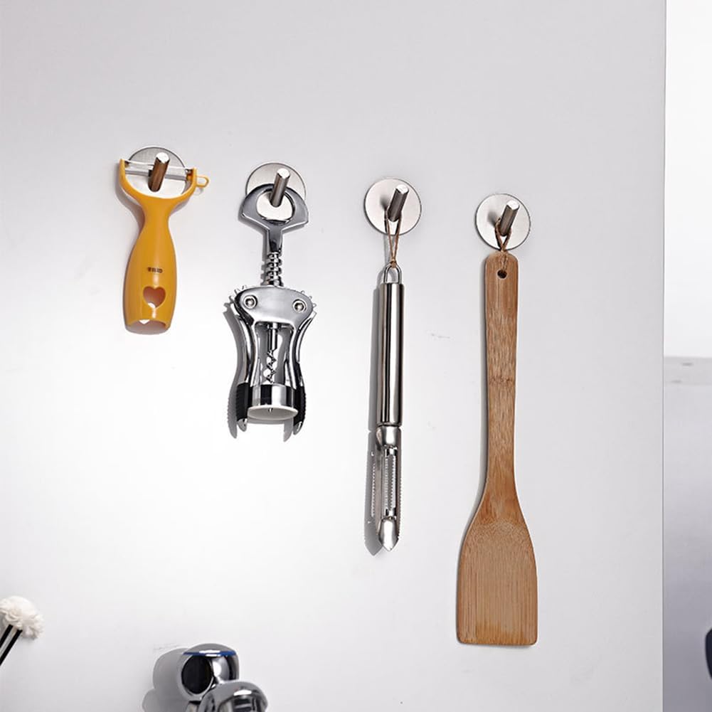 Thumbnail 2 de LYLIN Ganci Adesivi in Acciaio Inox SUS304 – Set da 4 Ganci Portasciugamani con Adesivo per Parete (Argento Obliquo)