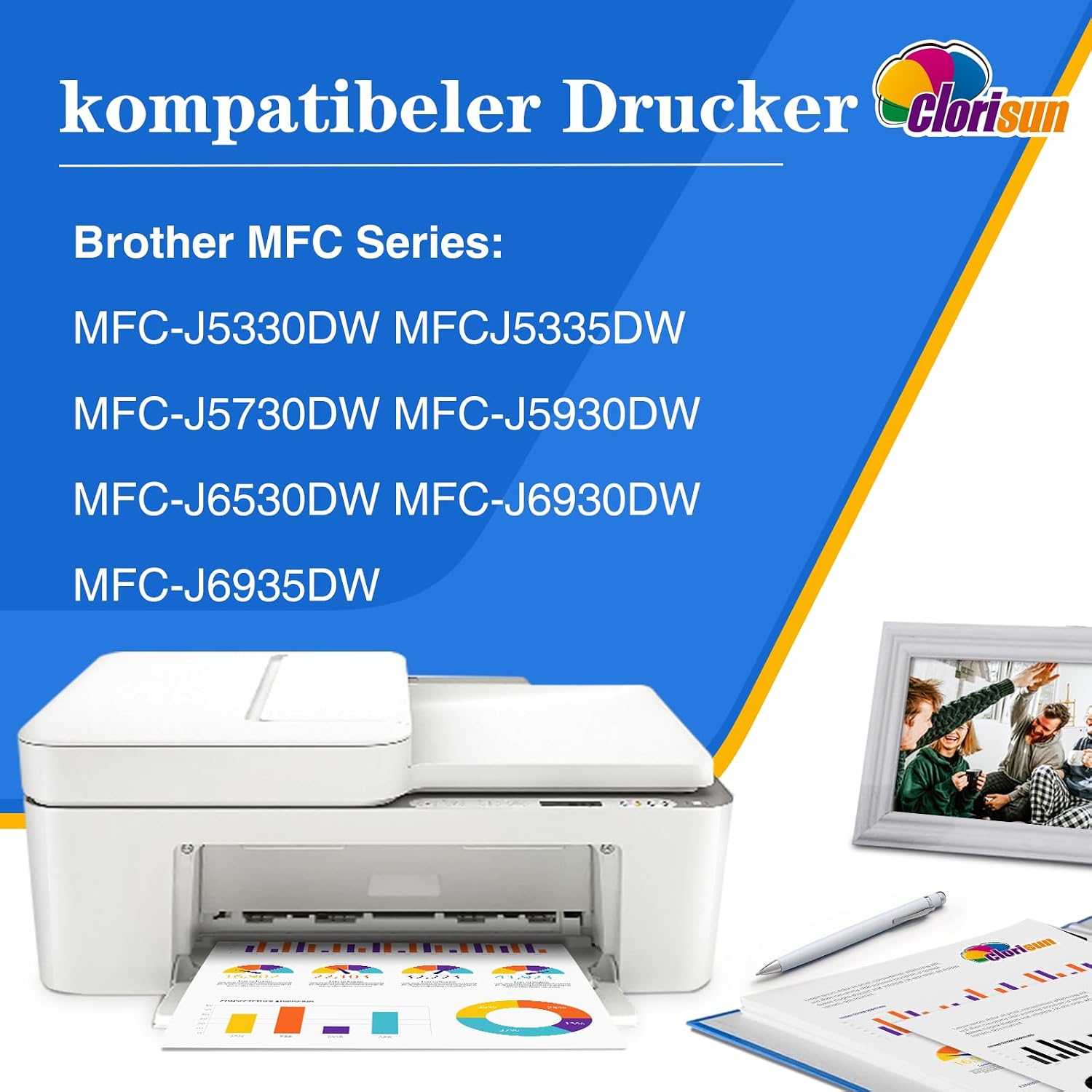 Thumbnail 1 de 8x LC3219XL kompatible Tintenpatronen für Brother MFC-J5330DW/J5335DW/J6930DW/J6530DW/J5730DW/J5930DW/J6935DW – Multipack