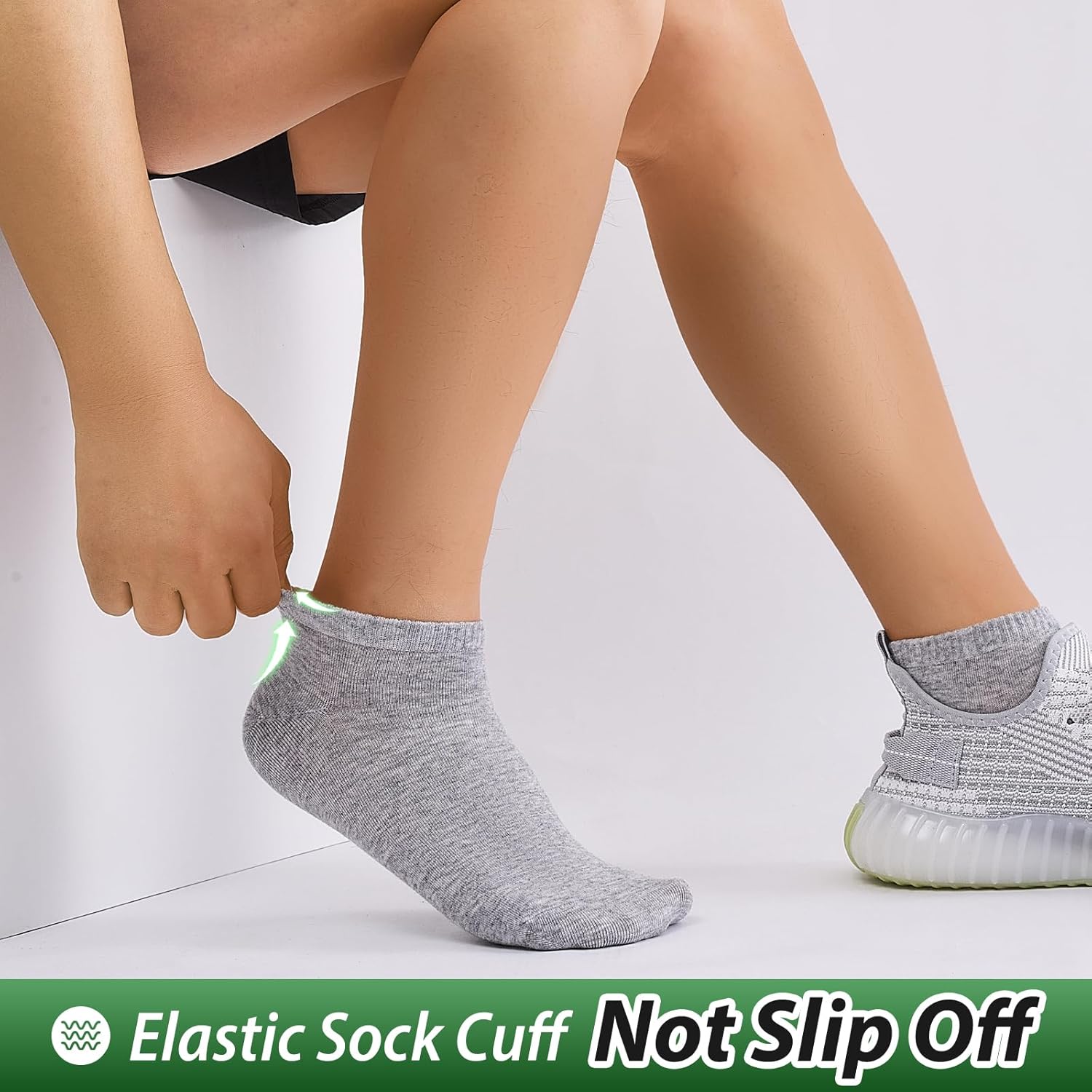 Detalle de SockWaddles 10 Pairs Bamboo Trainer Socks – low cut, moisture-wicking seamless ankle socks (unisex)