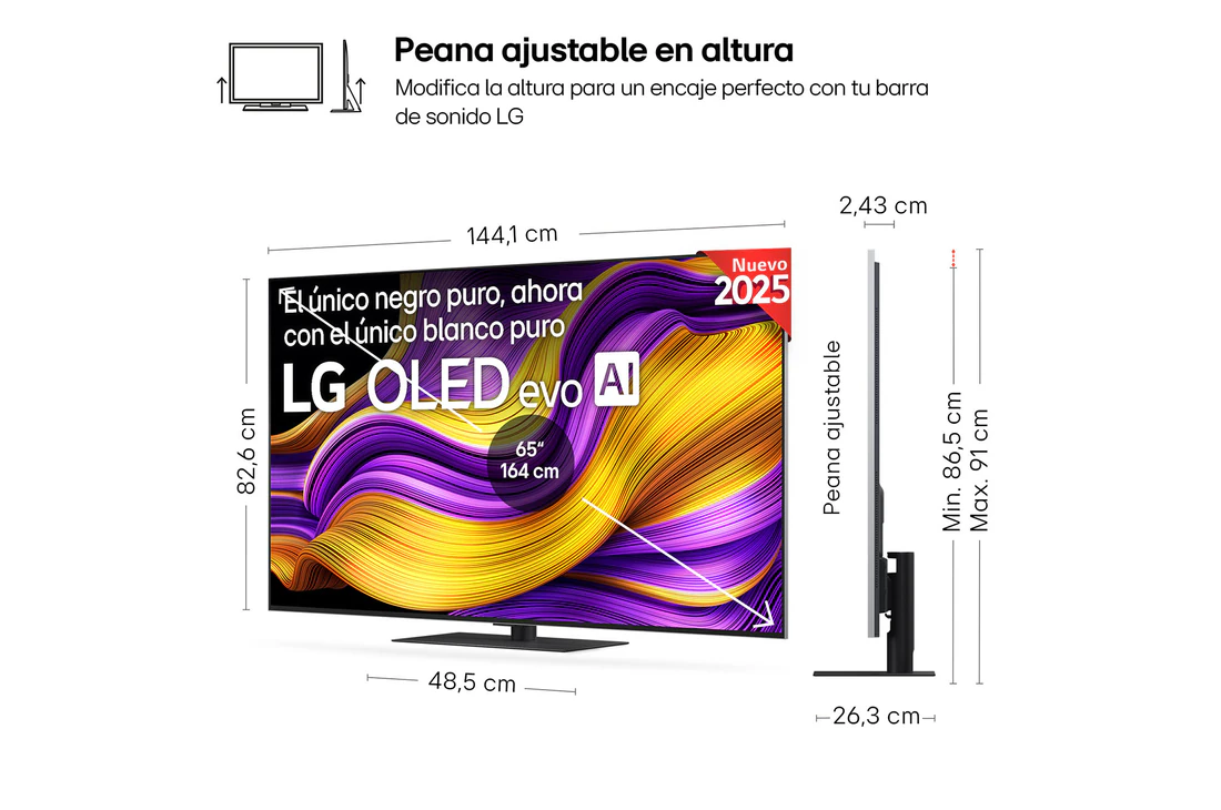 Thumbnail 1 de LG OLED65G56LS.ESB Pack Smart TV OLED evo G5 65" 4K 2025 + barra de sonido 📺