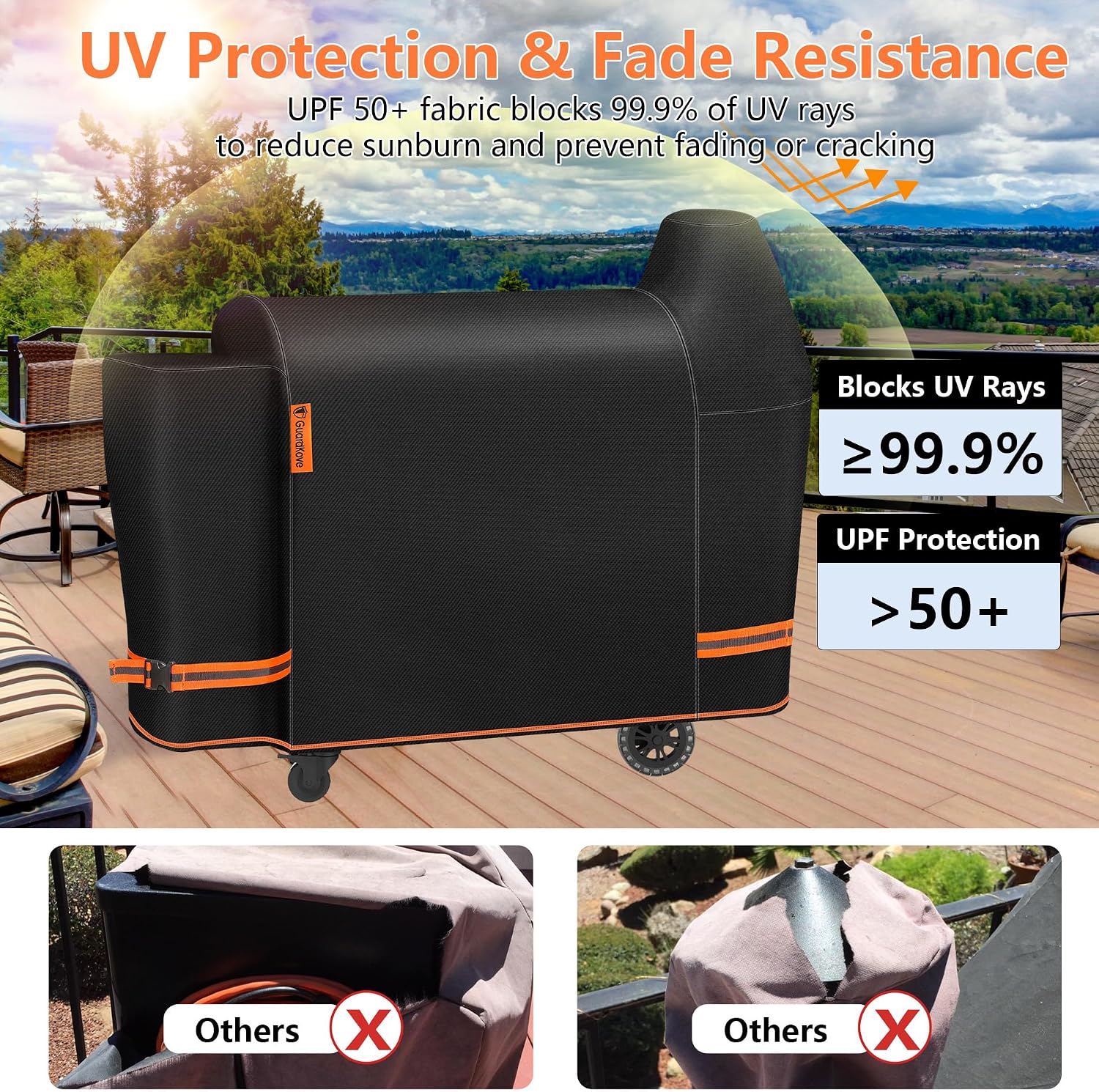 Detalle 1 de GuardKove 62"KL-PB-012 Grill Cover, 1000D Oxford Fabric, Buckle Straps
