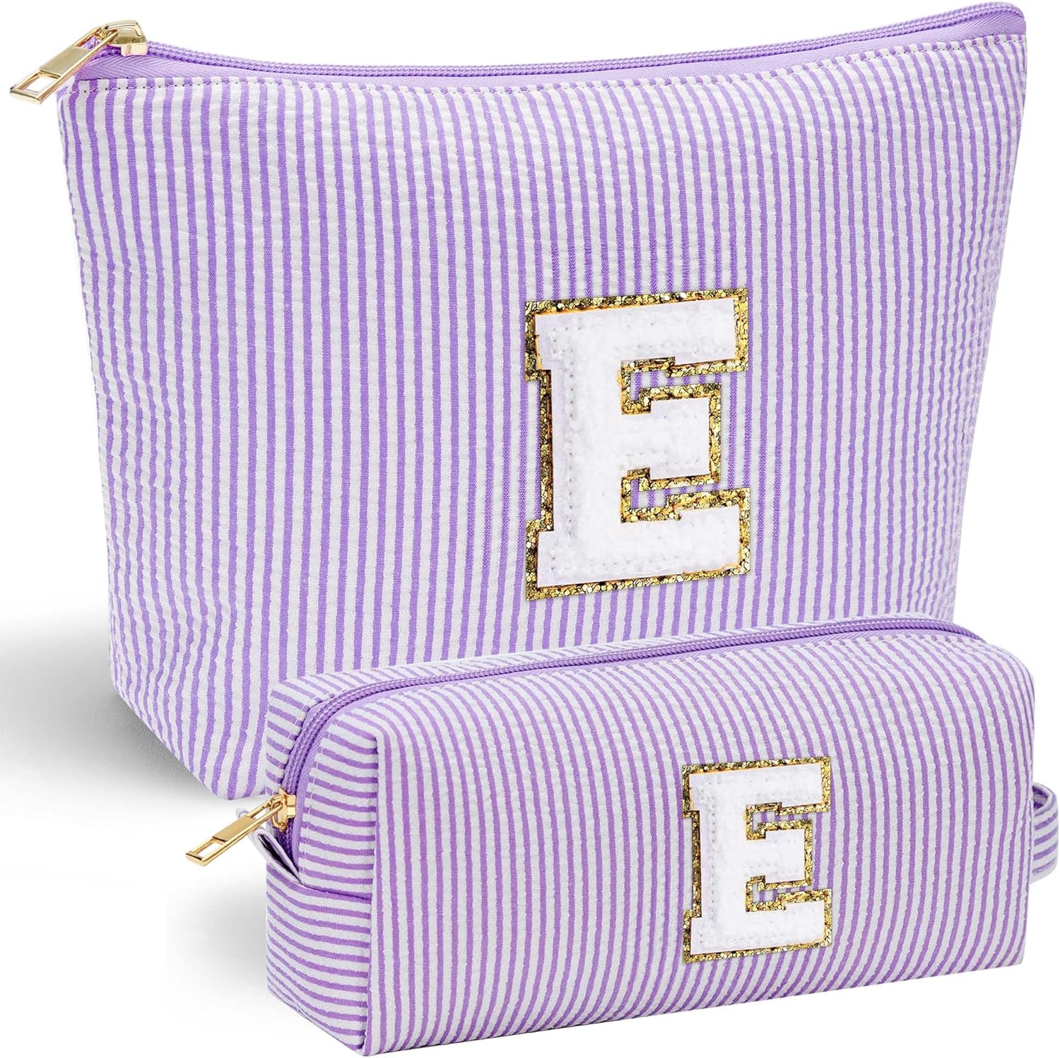 Detalle de Parima Personalized Initial Makeup Bag - Purple E