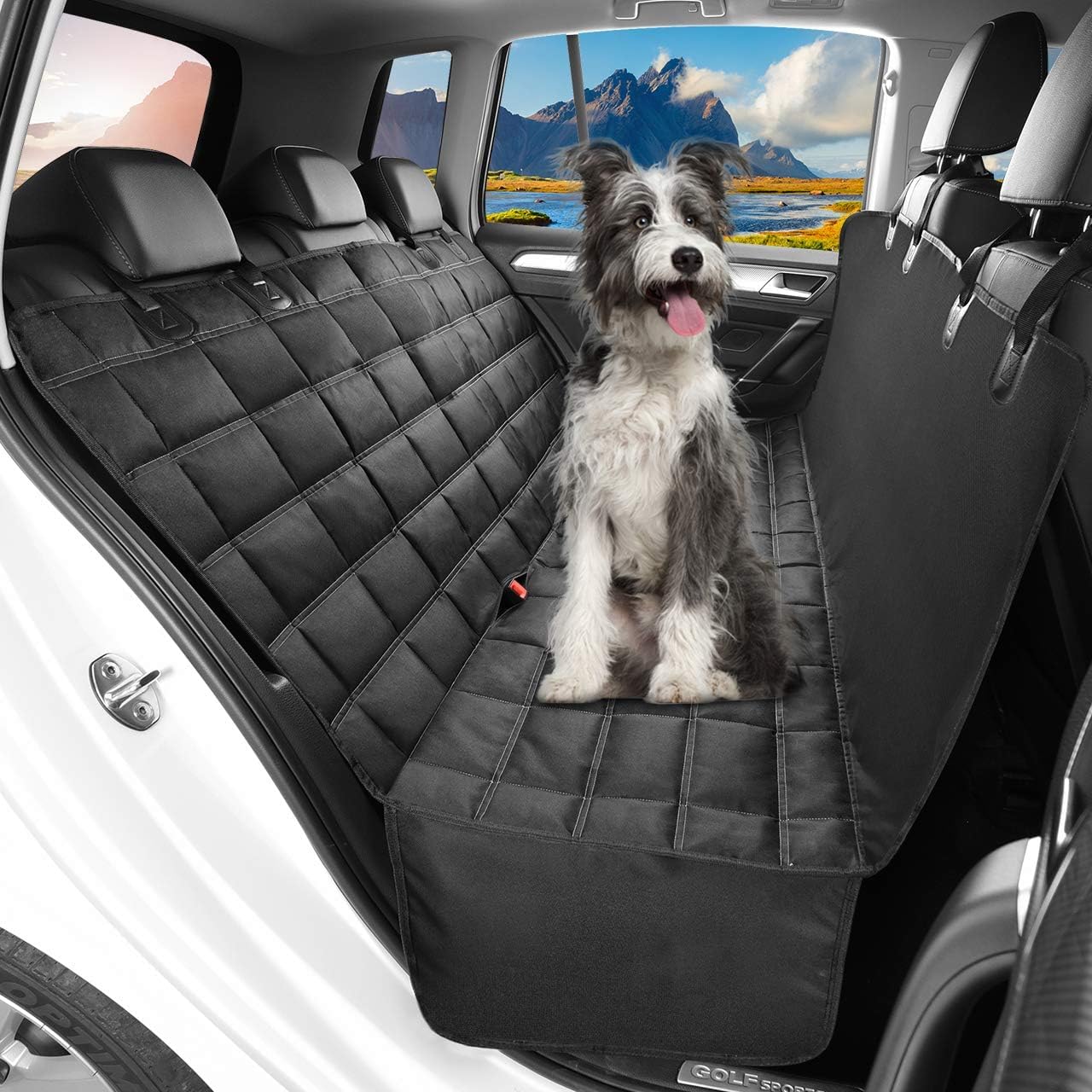 Hopidogie Dog Car Seat Cover 4-in-1, 100% Waterproof