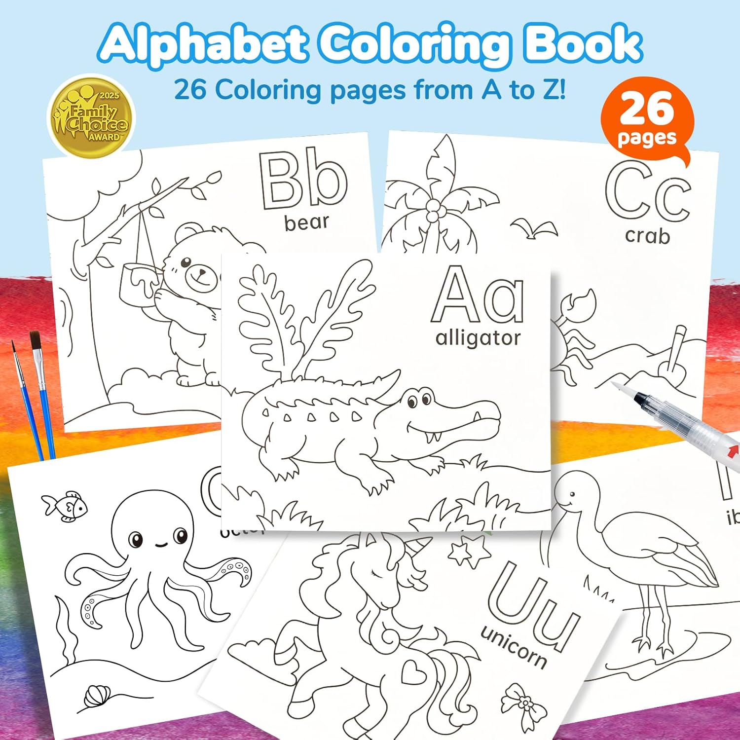 Thumbnail 1 de JoyCat Malbuch mit Wasserfarben – 3-in-1 Malset für Kleinkinder (3–8 Jahre) Blau