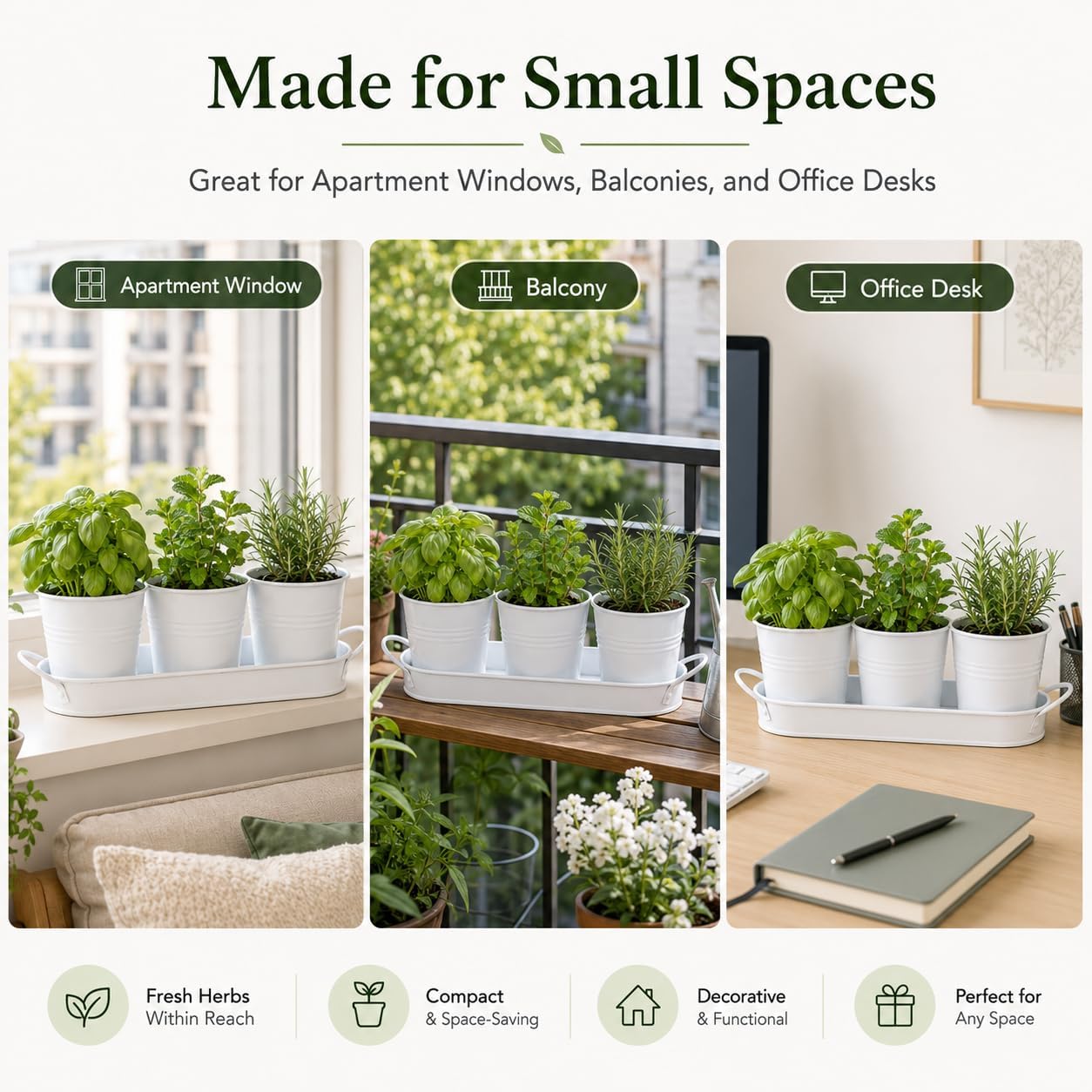 Detalle de Indoor herb planter set, 4-inch pots