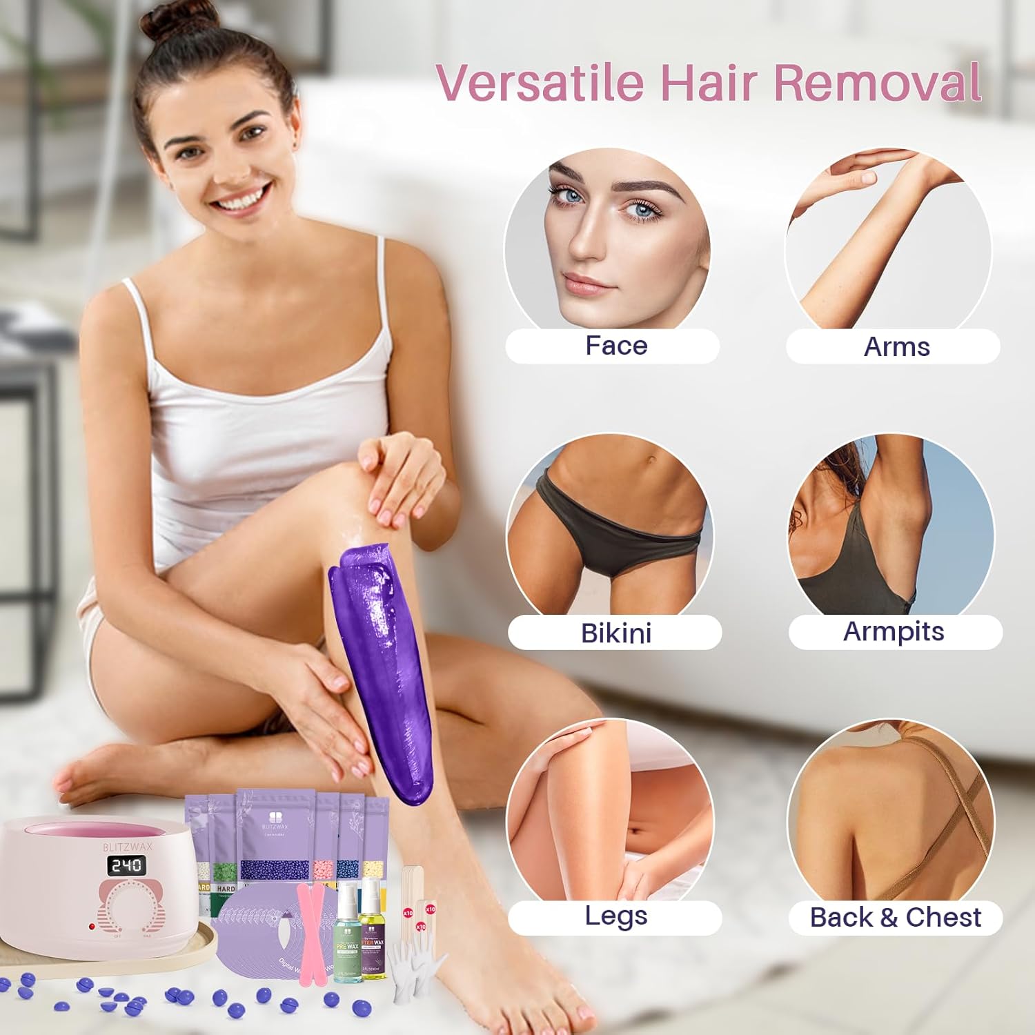 Detalle 2 de BLITZWAX Brazilian and Bikini Waxing Kit, 6 Packs