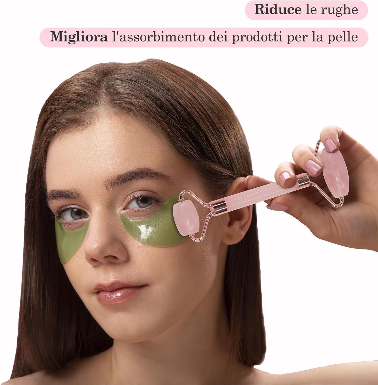 Detalle 1 de GUGUG Gua Sha Rullo di Quarzo Rosa per il Viso