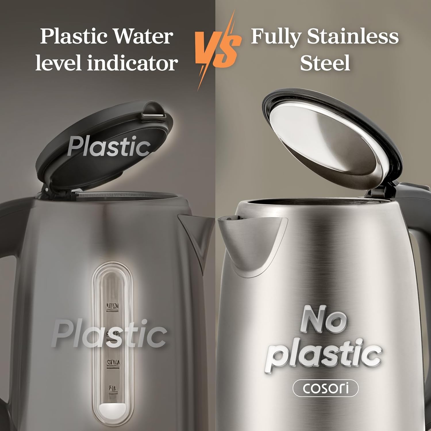 Detalle de COSORI electric kettle 1.7L for fast boiling