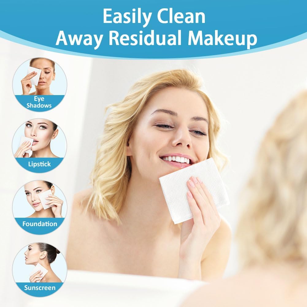 Thumbnail 1 de HOMEXCEL Face Towels (2 Boxes, 100 Count) – Biodegradable Disposable Towelettes for Makeup Removal and Gentle Face Cleansing