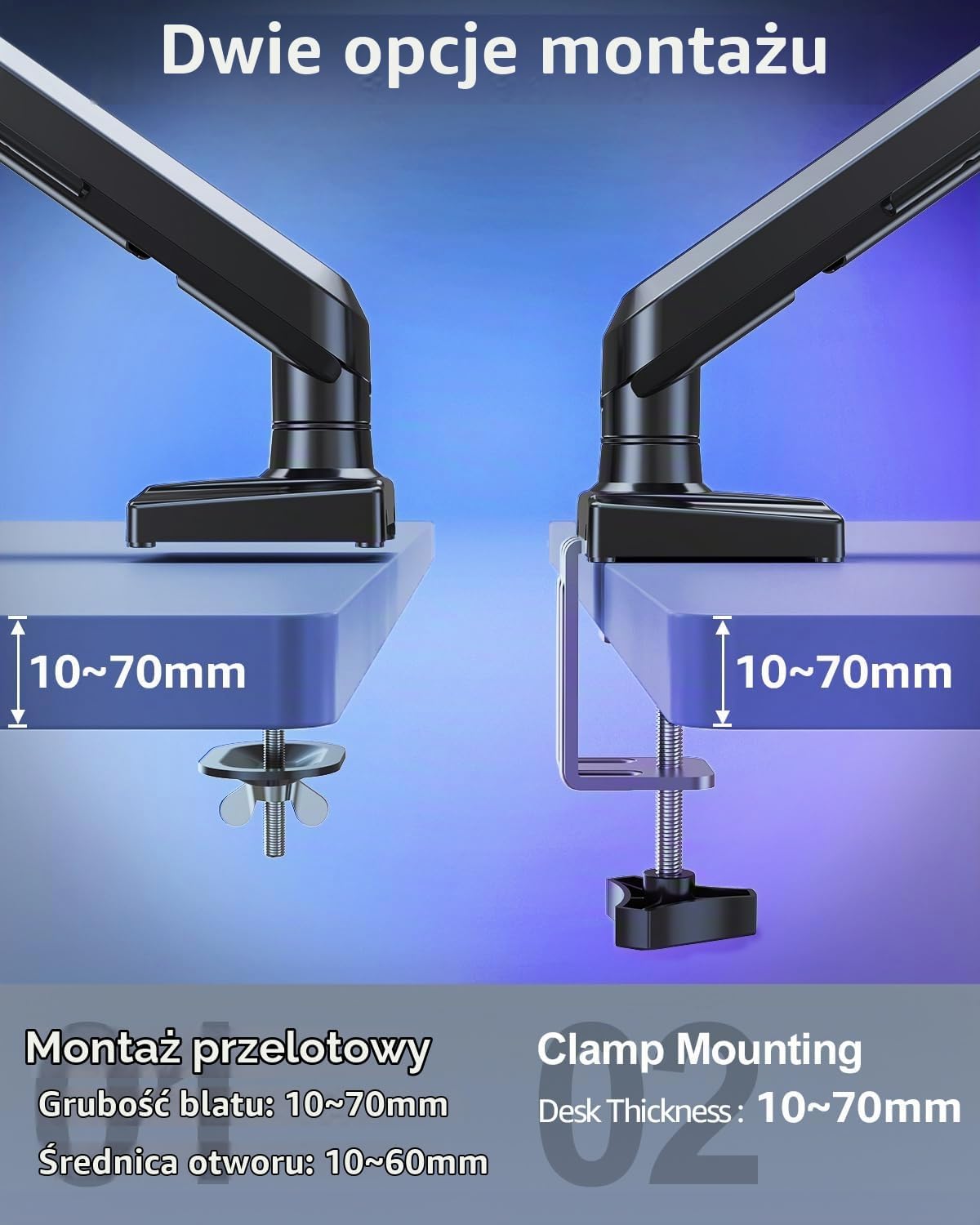 Thumbnail 6 de ELIVED Freelift Pro EV6012B – podwójne ramię do monitorów 13–32 cali, VESA
