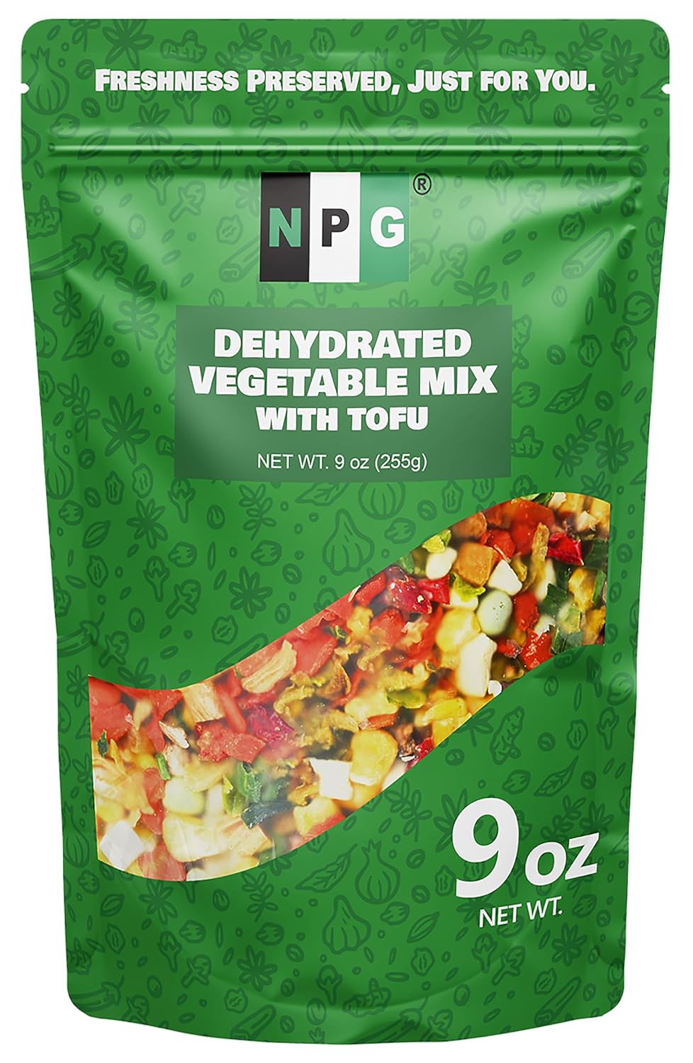 Detalle de Natural Plus Green Dried Vegetable Mix, 9 Oz, Shiitake Mushroom & Tofu, No Added Salt